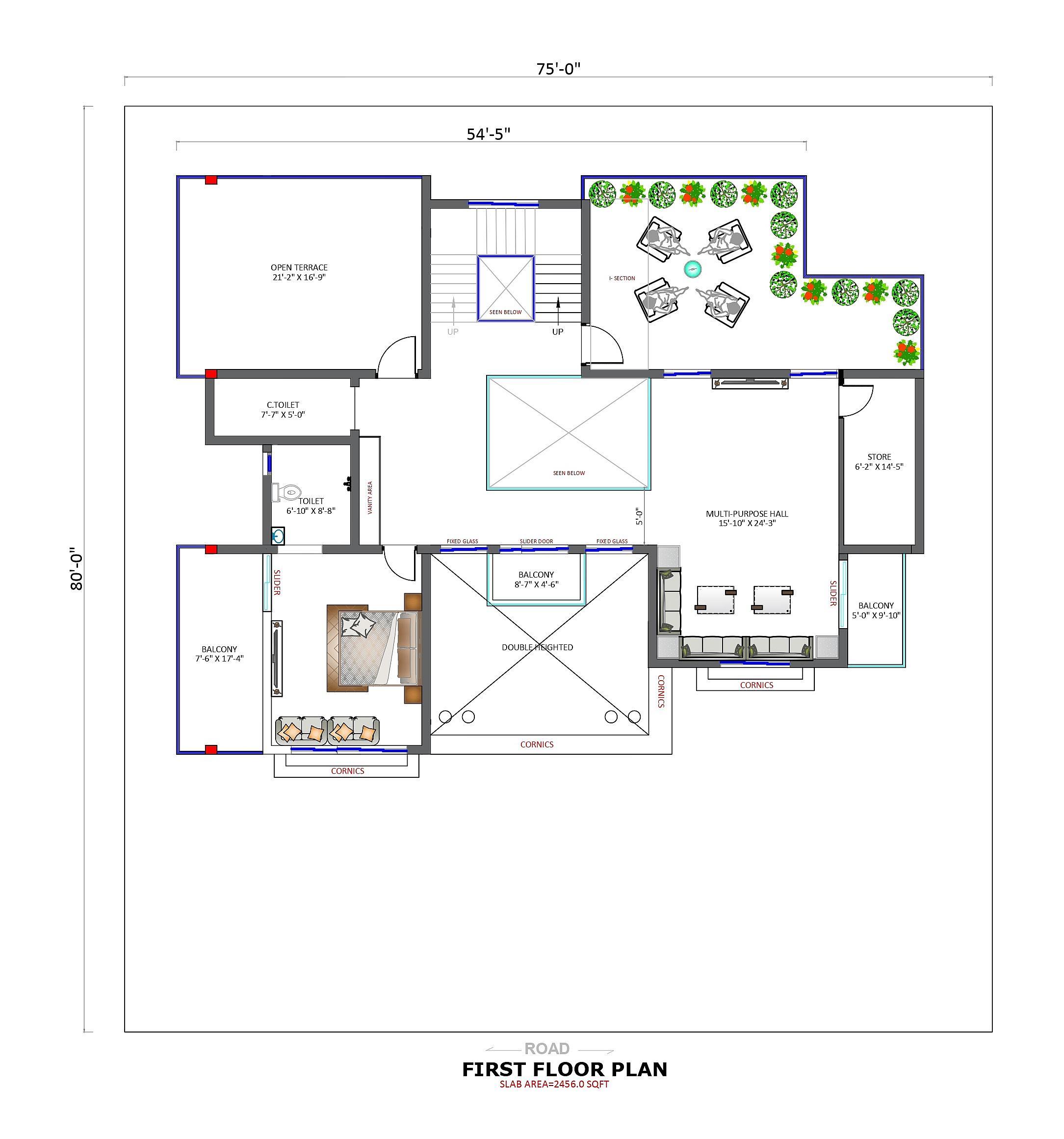 75X80 House plan- 6000 sq ft Residential House Design at Shajapur thumbnail 3 — Project ID 6855