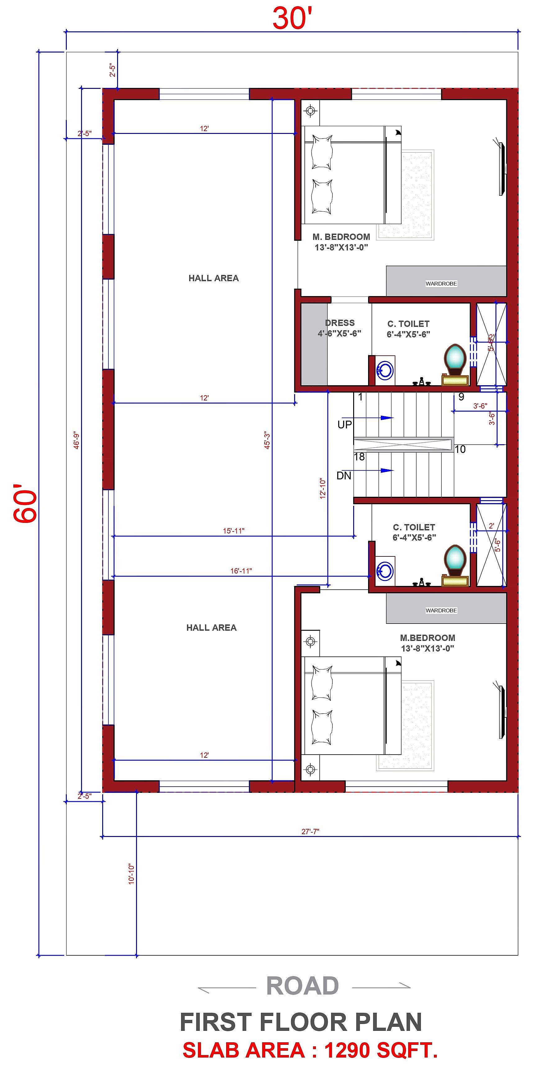 30X60 House Plan- 1800 sq ft Residential House Design at Rayagada thumbnail 3 — Project ID 6857
