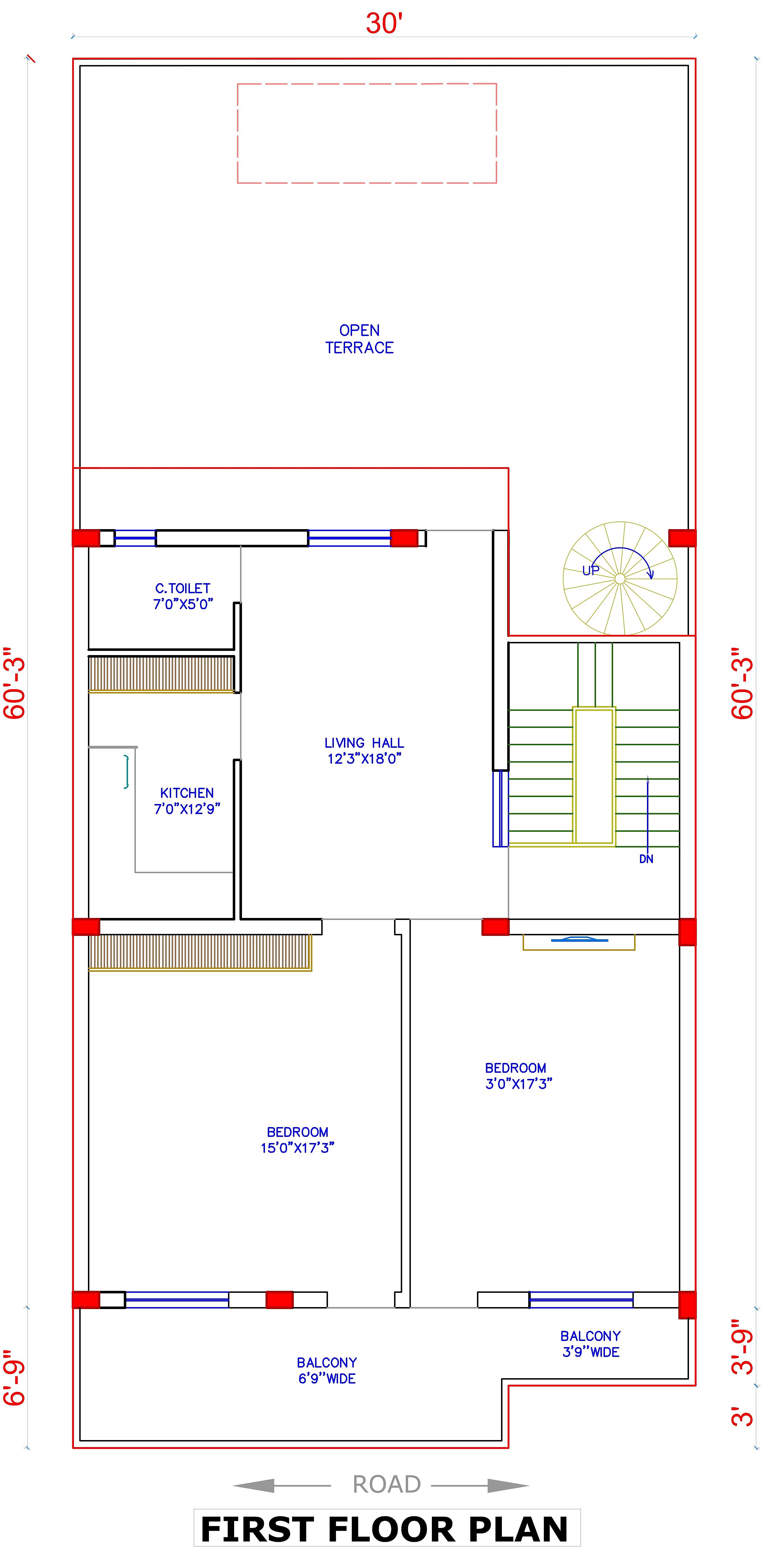 30X67 House Plan- 2010 sq ft Residential House Design at Bhilwara thumbnail 3 — Project ID 6877