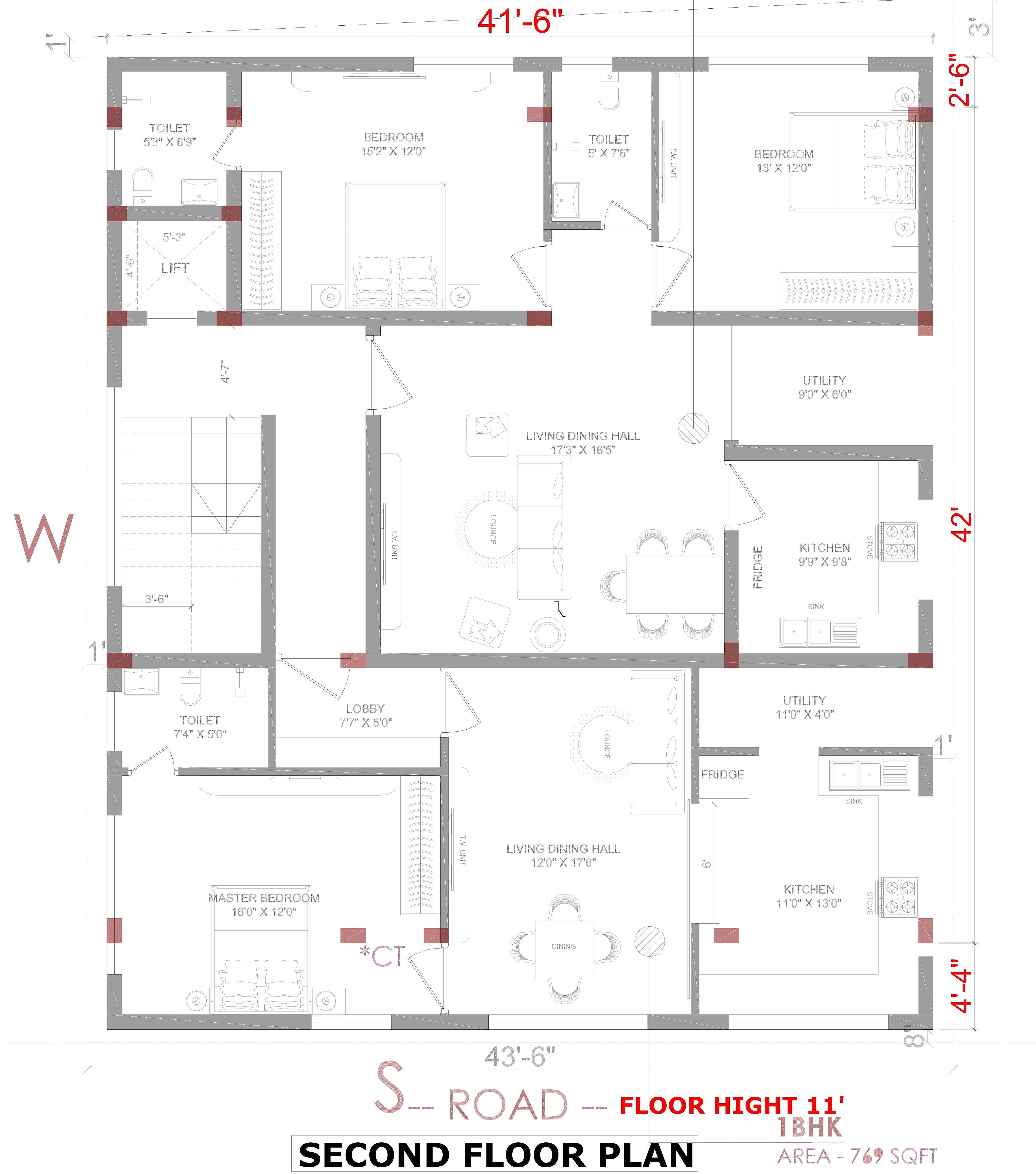 42X50 Multistory Residential with Shops Plan- 2100 sqft Residential Cum Commercial House Design at Sonepur thumbnail 5 — Project ID 6881