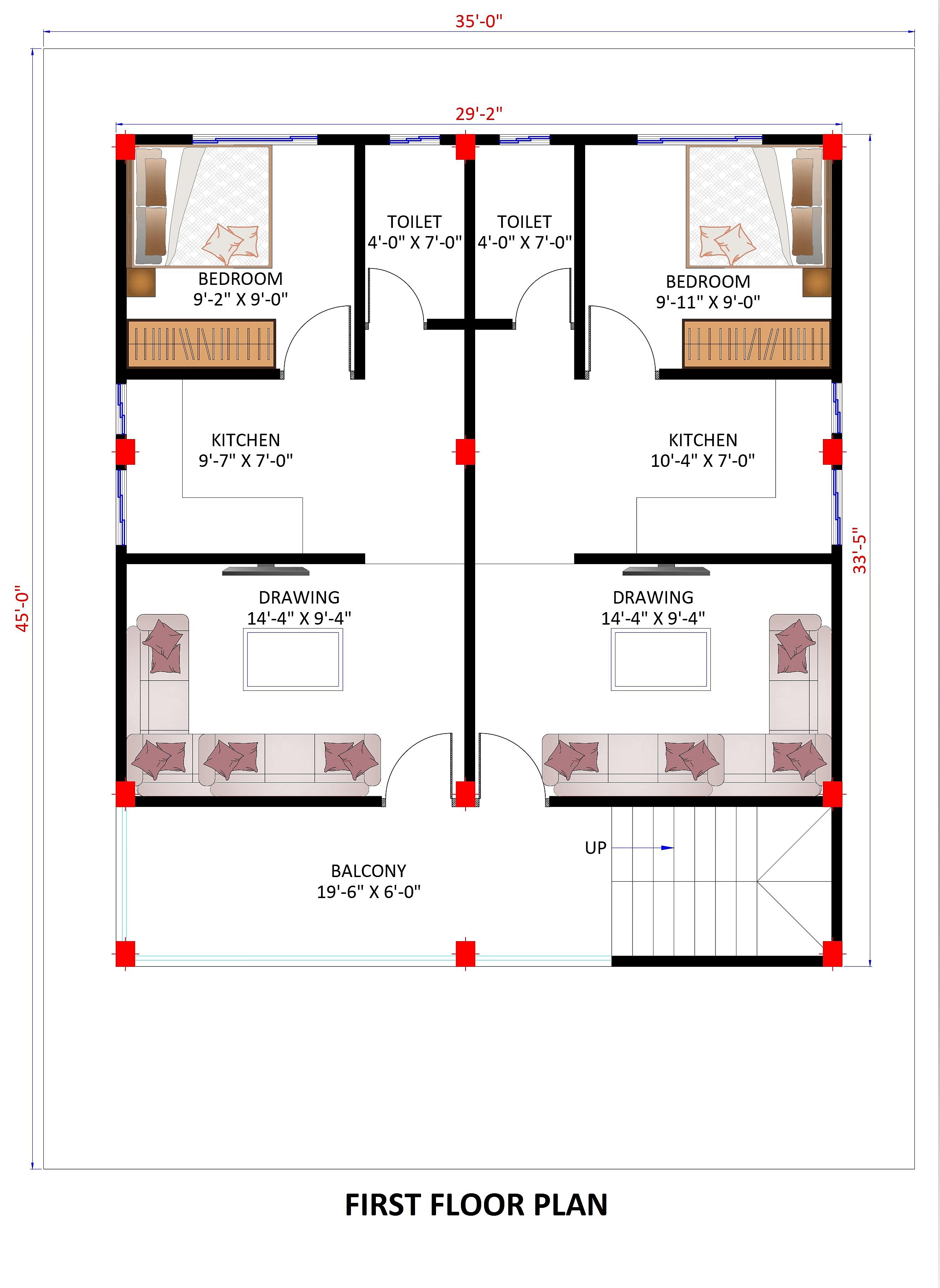 35X45 House Plan- 1575 sq ft Residential Cum Commercial House Design at Kashipur thumbnail 2 — Project ID 6894