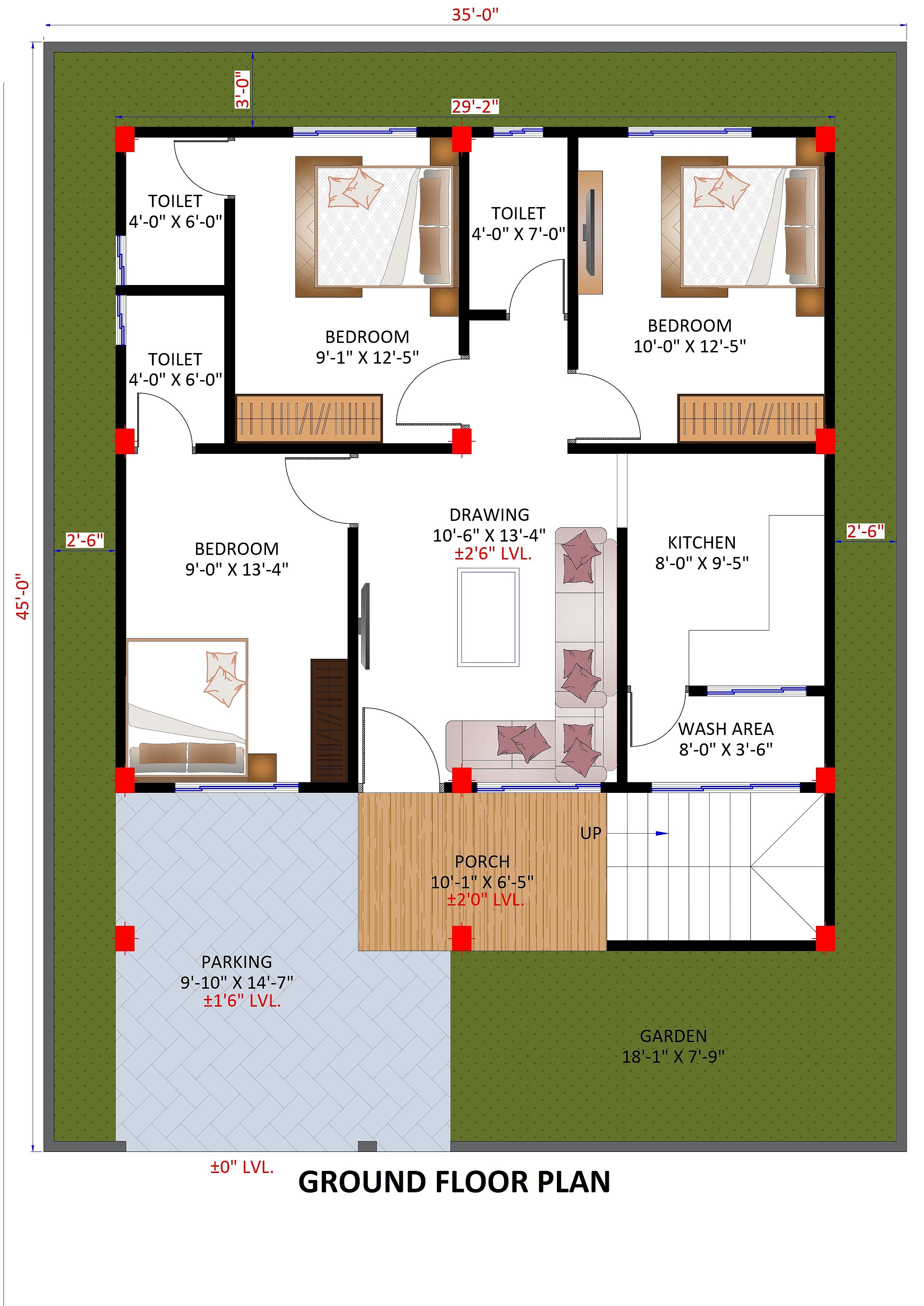35X45 House Plan- 1575 sq ft Residential Cum Commercial House Design at Kashipur [UT]
