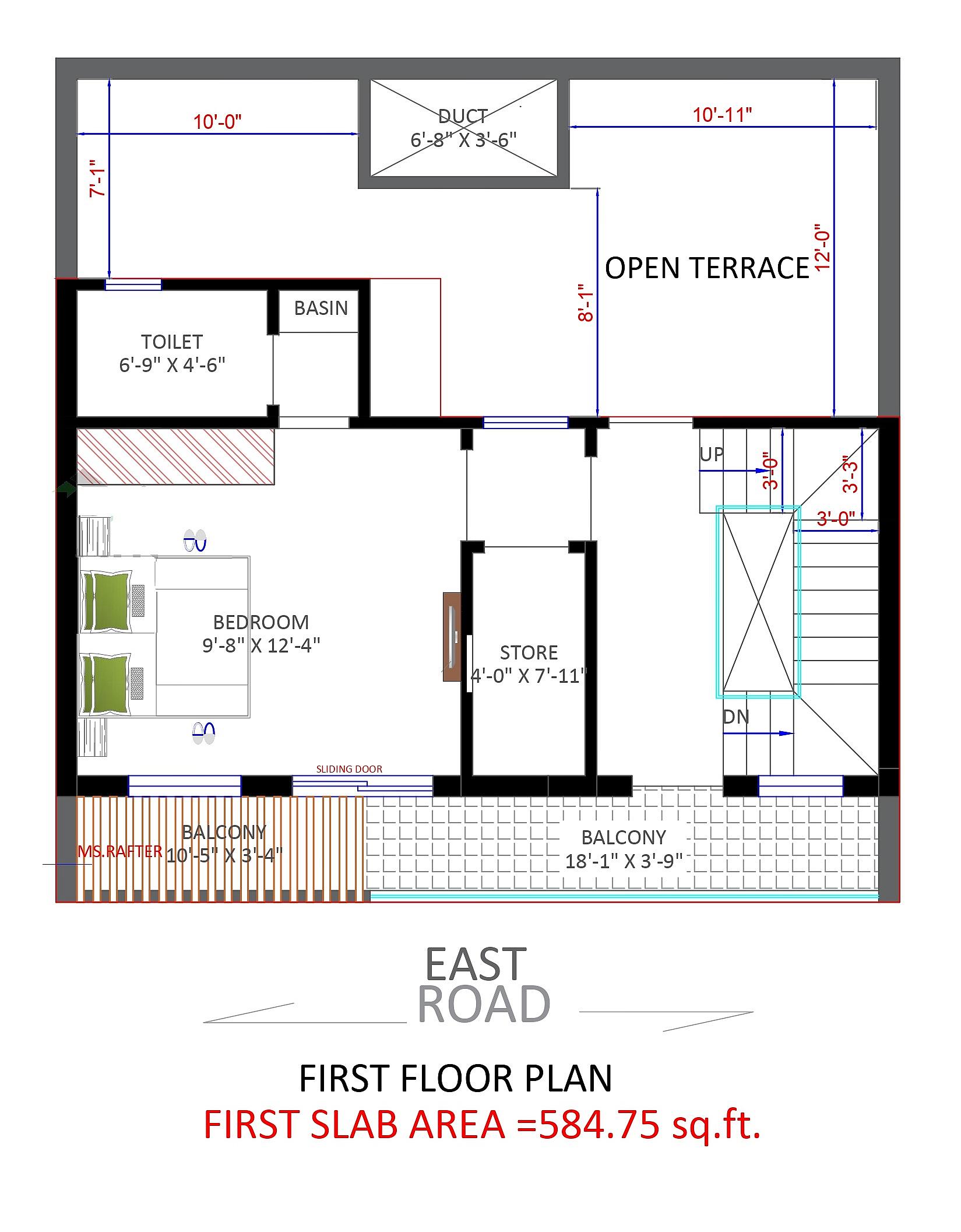 30X30 House Plan- 900 sq ft Residential House Design at Vijayawada thumbnail 3 — Project ID 6898