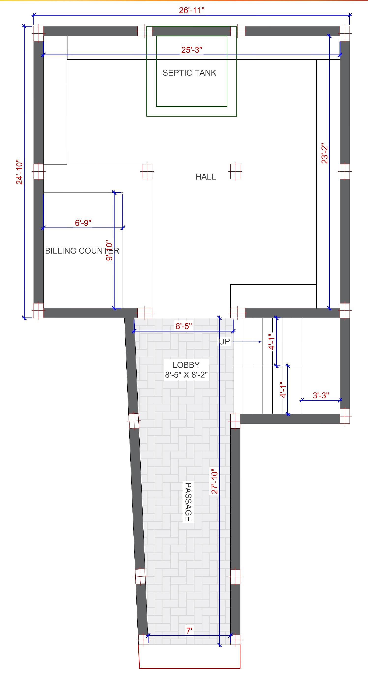 27X30 House With Office Plan- 810 sq ft Residential Cum Commercial House Design at Samastipur thumbnail 2 — Project ID 6904