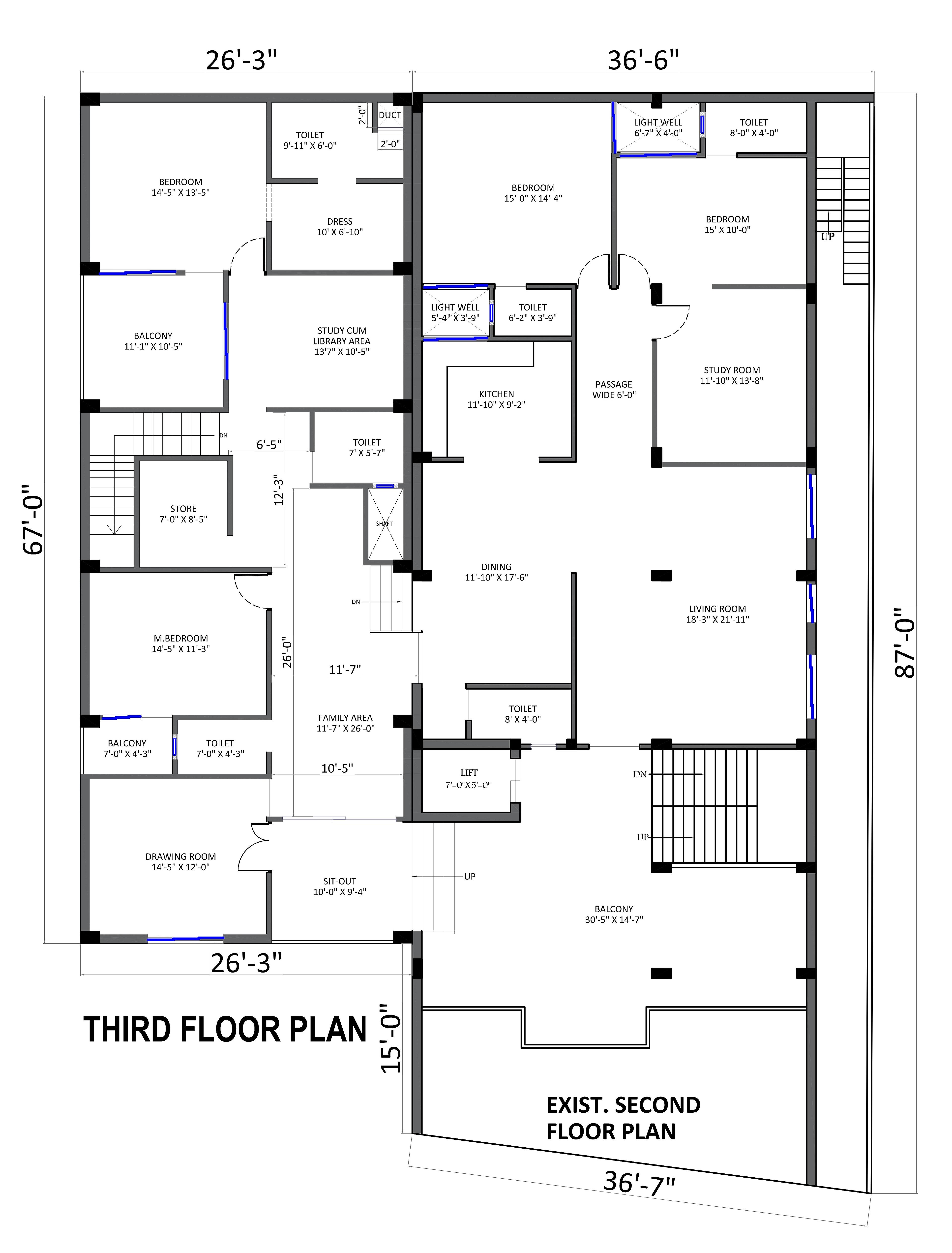 27X66 Hospital plan- 1782 sq ft Residential Cum Commercial House Design at Budaun thumbnail 5 — Project ID 6933