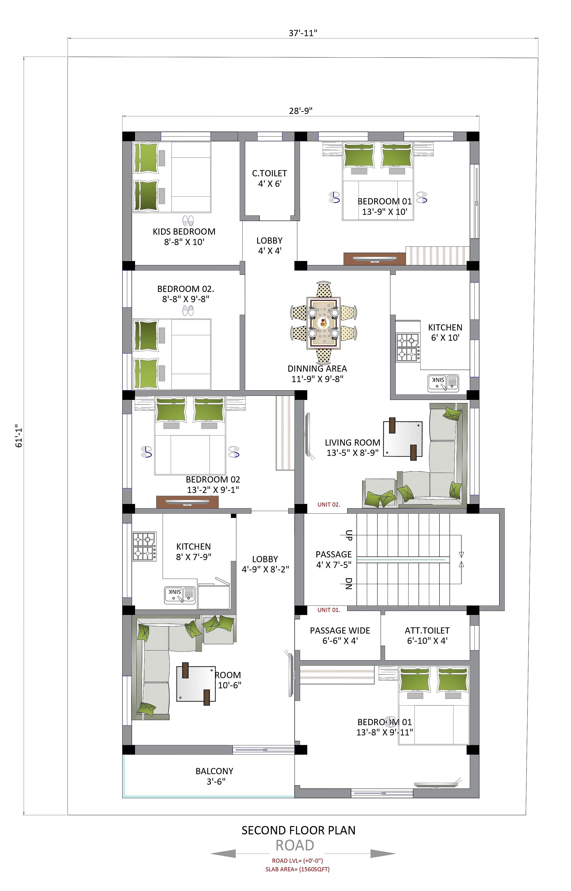 38X60 House With Shop plan- 2280 sqft Residential Cum Commercial house design At Siliguri thumbnail 3 — Project ID 6941