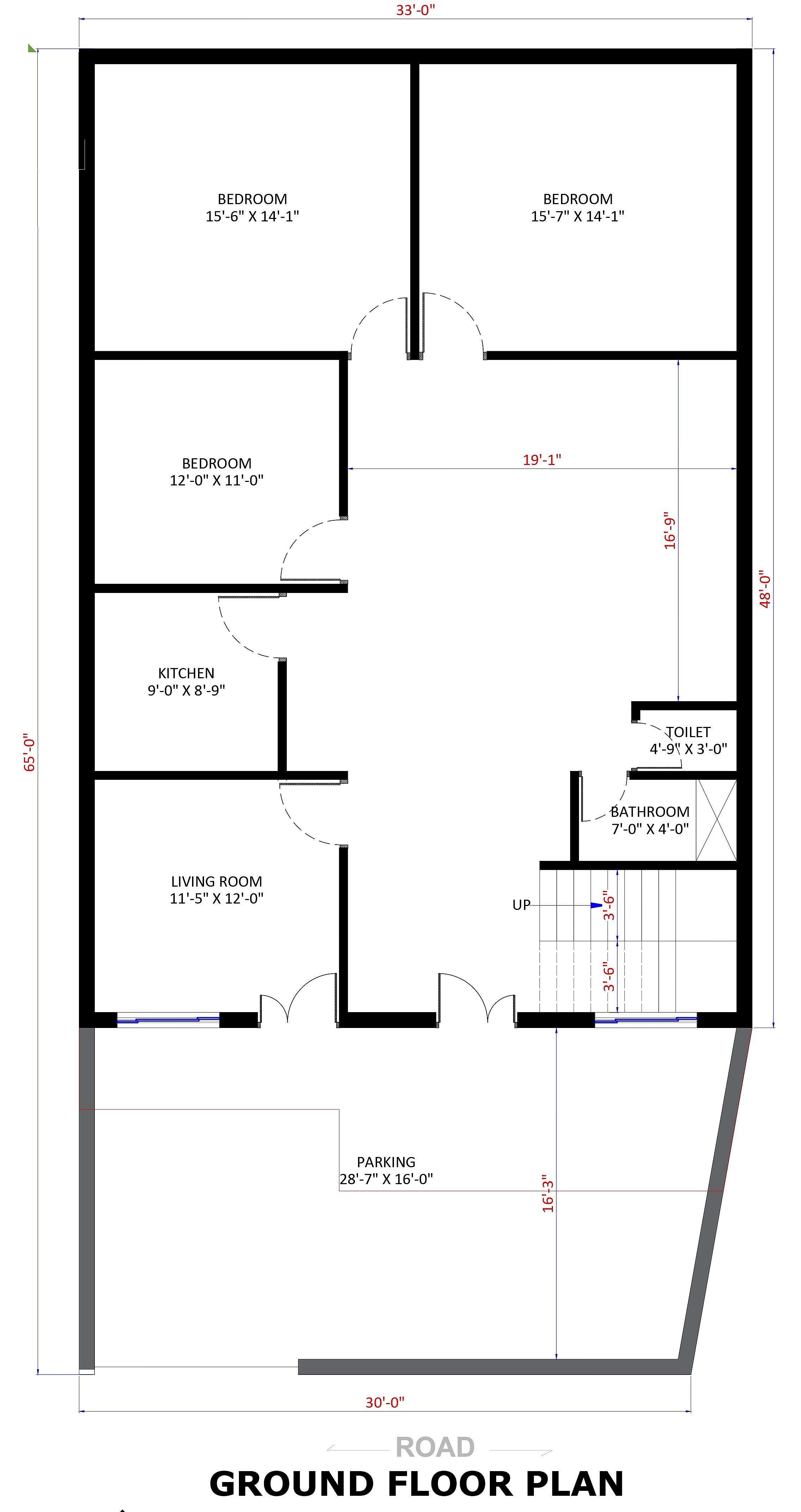 33X66 House Plan- 2178 sq ft Residential House Design at Joya thumbnail 3 — Project ID 6954