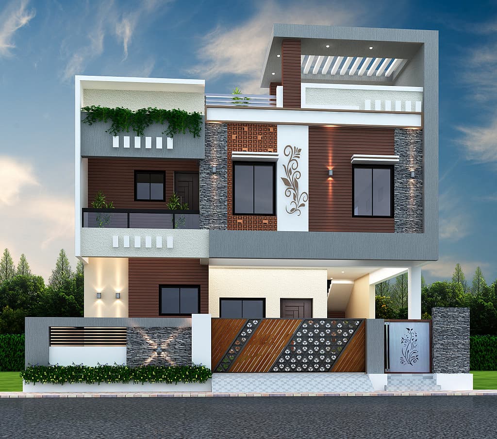 35X40 House With Shop plan- 1400 sqft Residential Cum Commercial house design At Yamunanagar [HR]