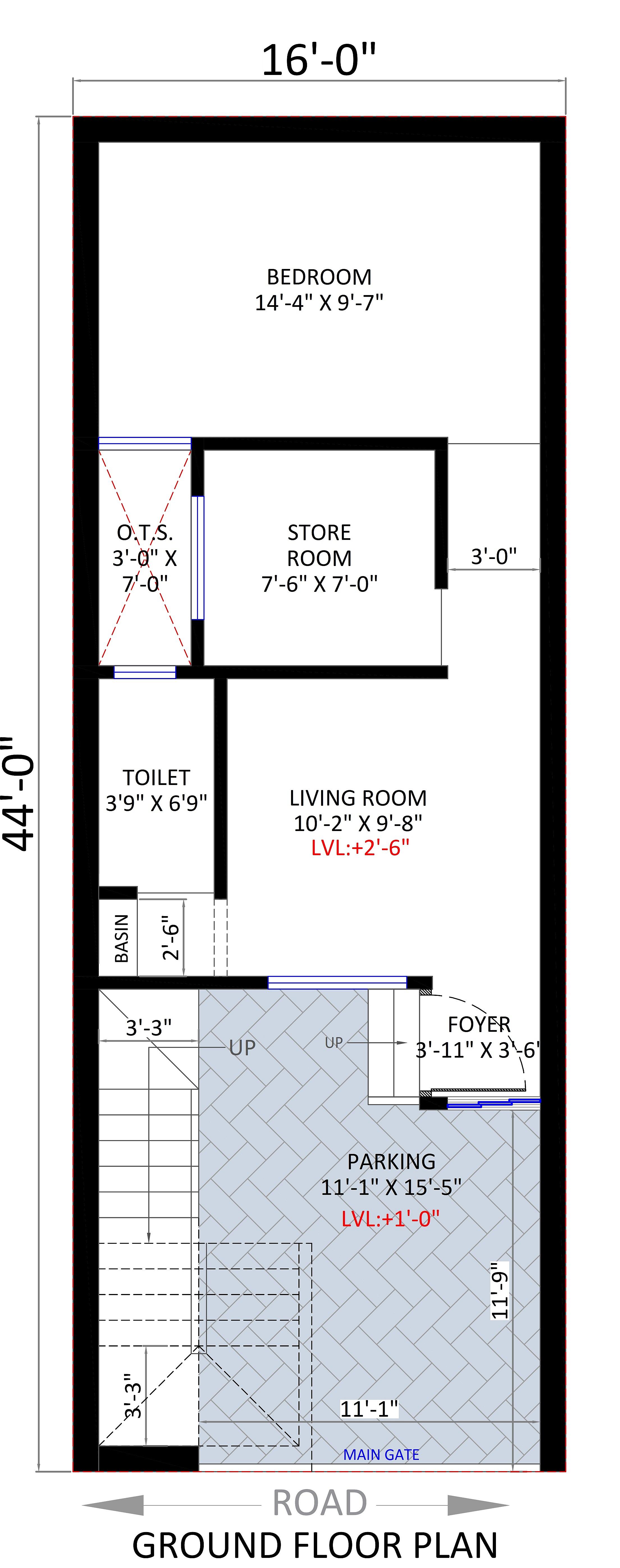16X44 House Plan- 704 sq ft Residential House Design At Munger thumbnail 3 — Project ID 6975