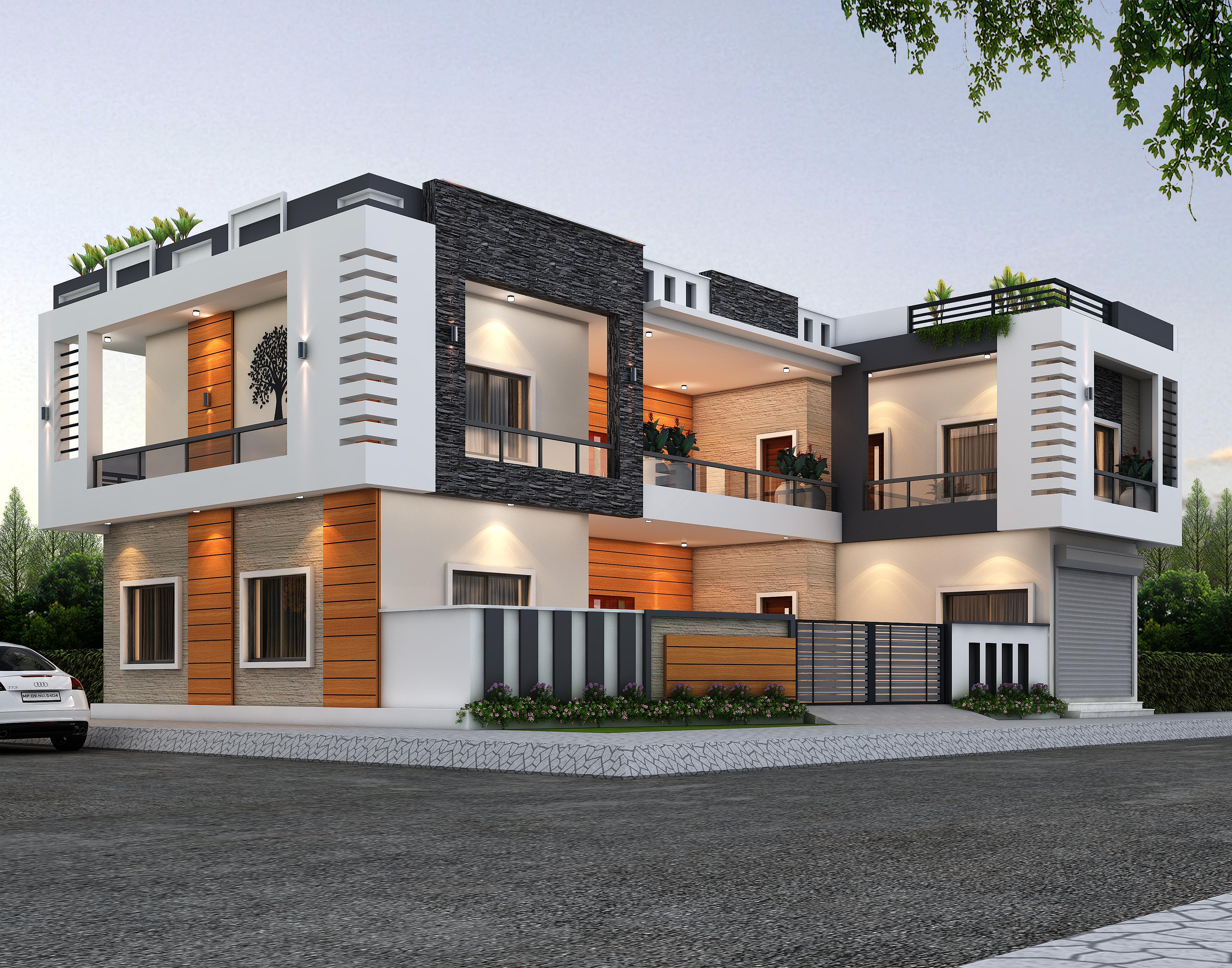55X45 House With Office  Plan- 2475 sq ft Residential Cum Commercial House Design at Sonasilli [CT]