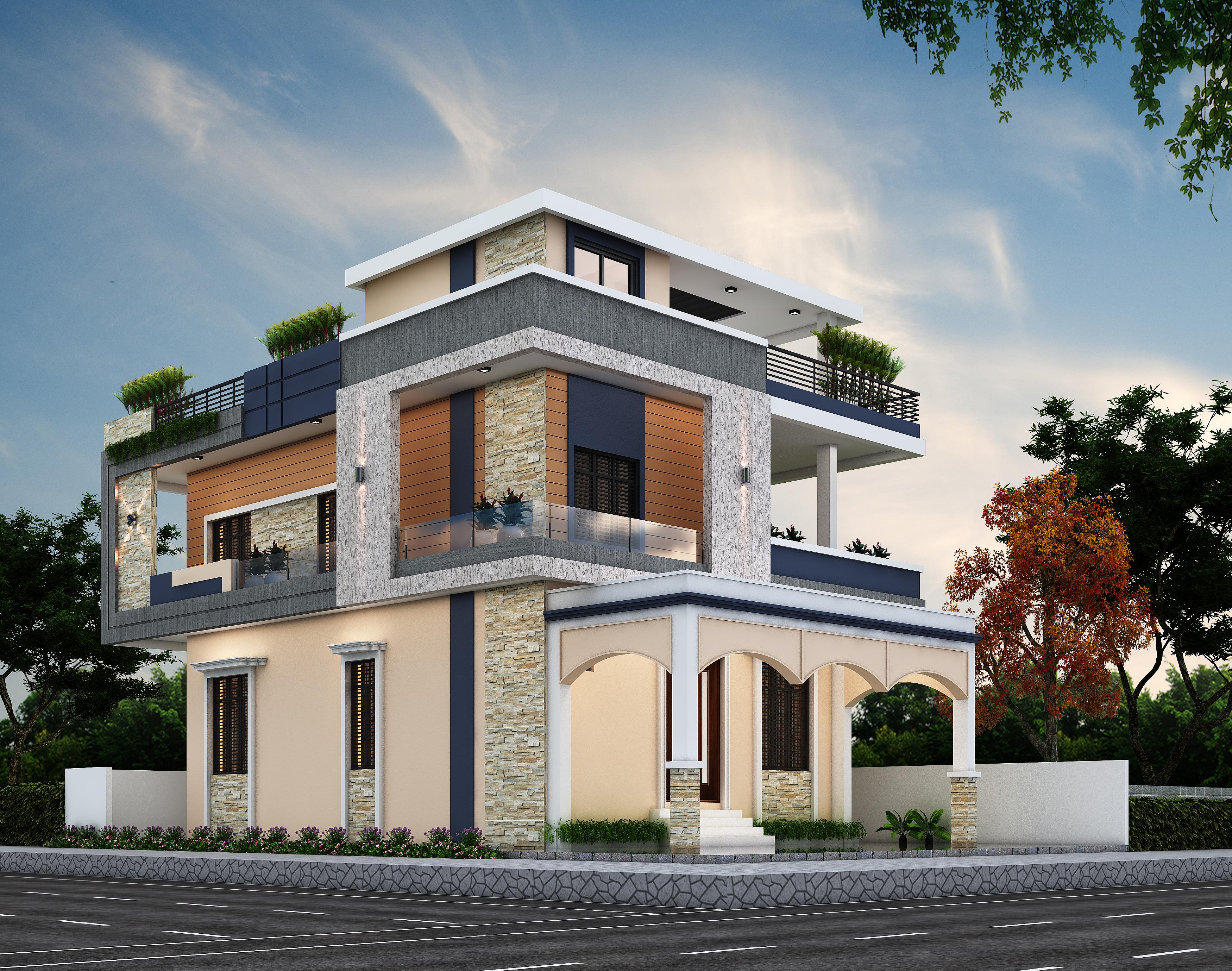 33X44 House plan- 1452 sqft Residential House Design at Padrauna [UP]