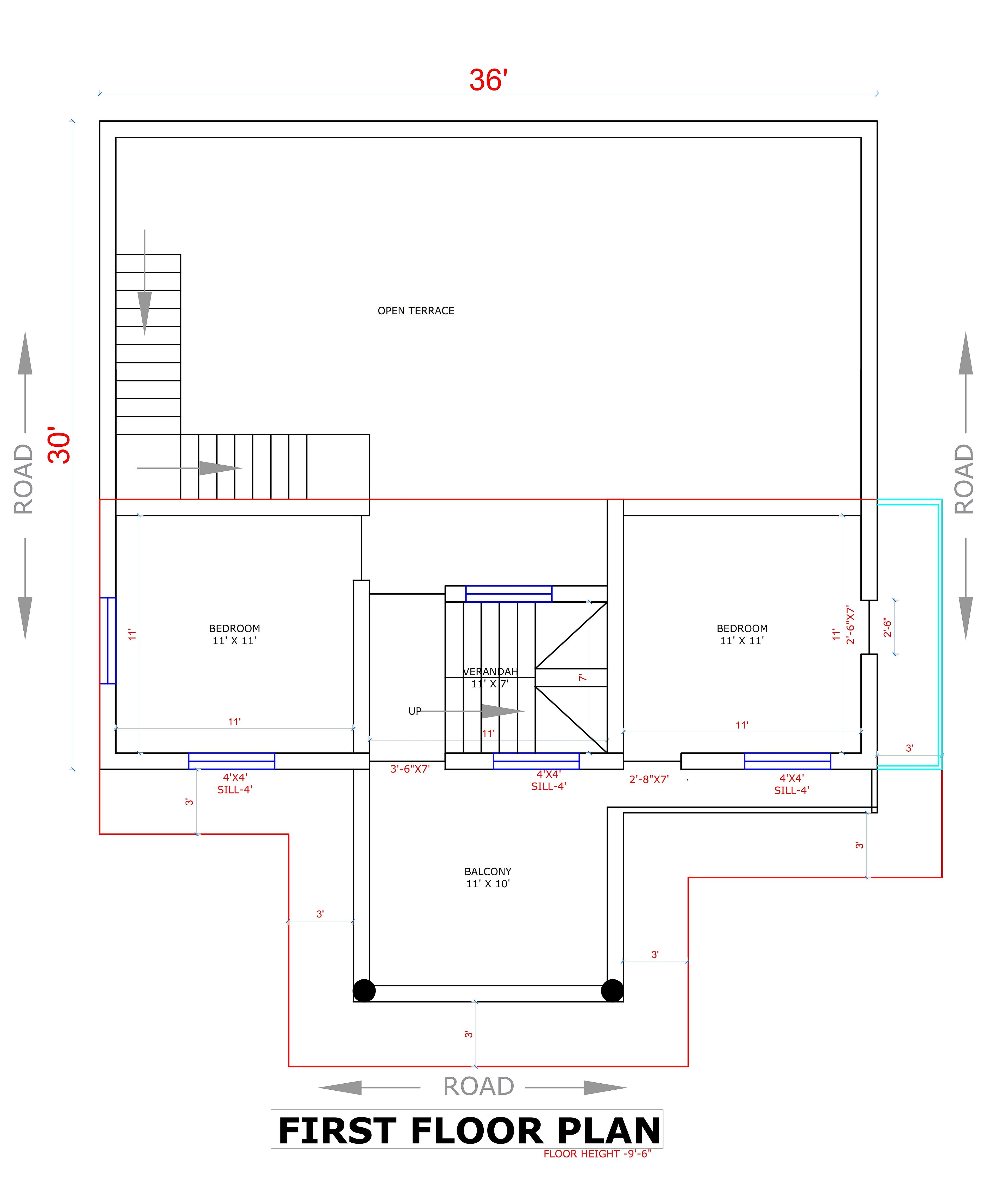 36X30 House Plan- 1080 sqft Residential House Design at Pudukkottai thumbnail 2 — Project ID 6988