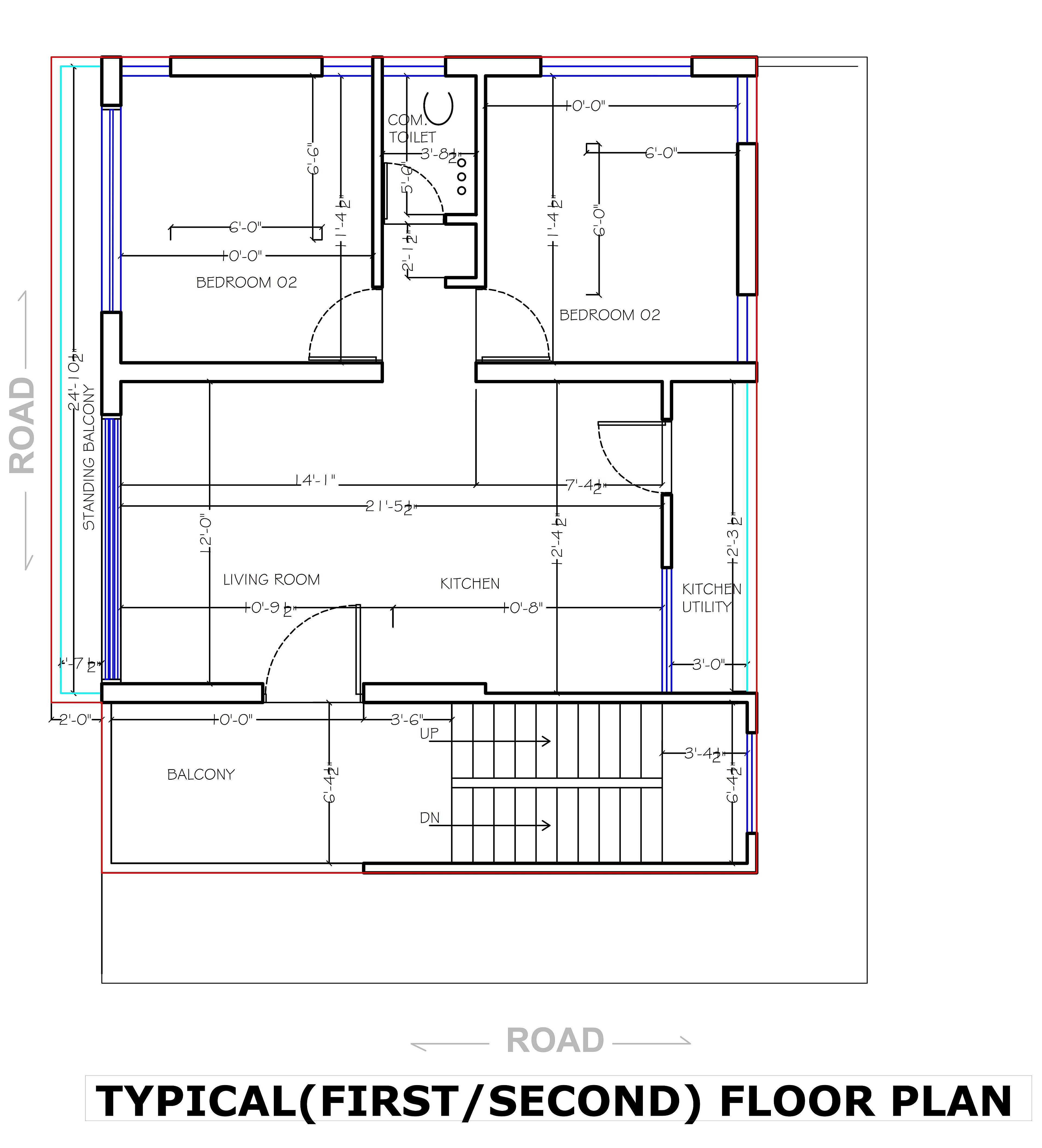 30X50 House Plan- 1500 sq ft Residential House Design at Vadodara thumbnail 3 — Project ID 6998