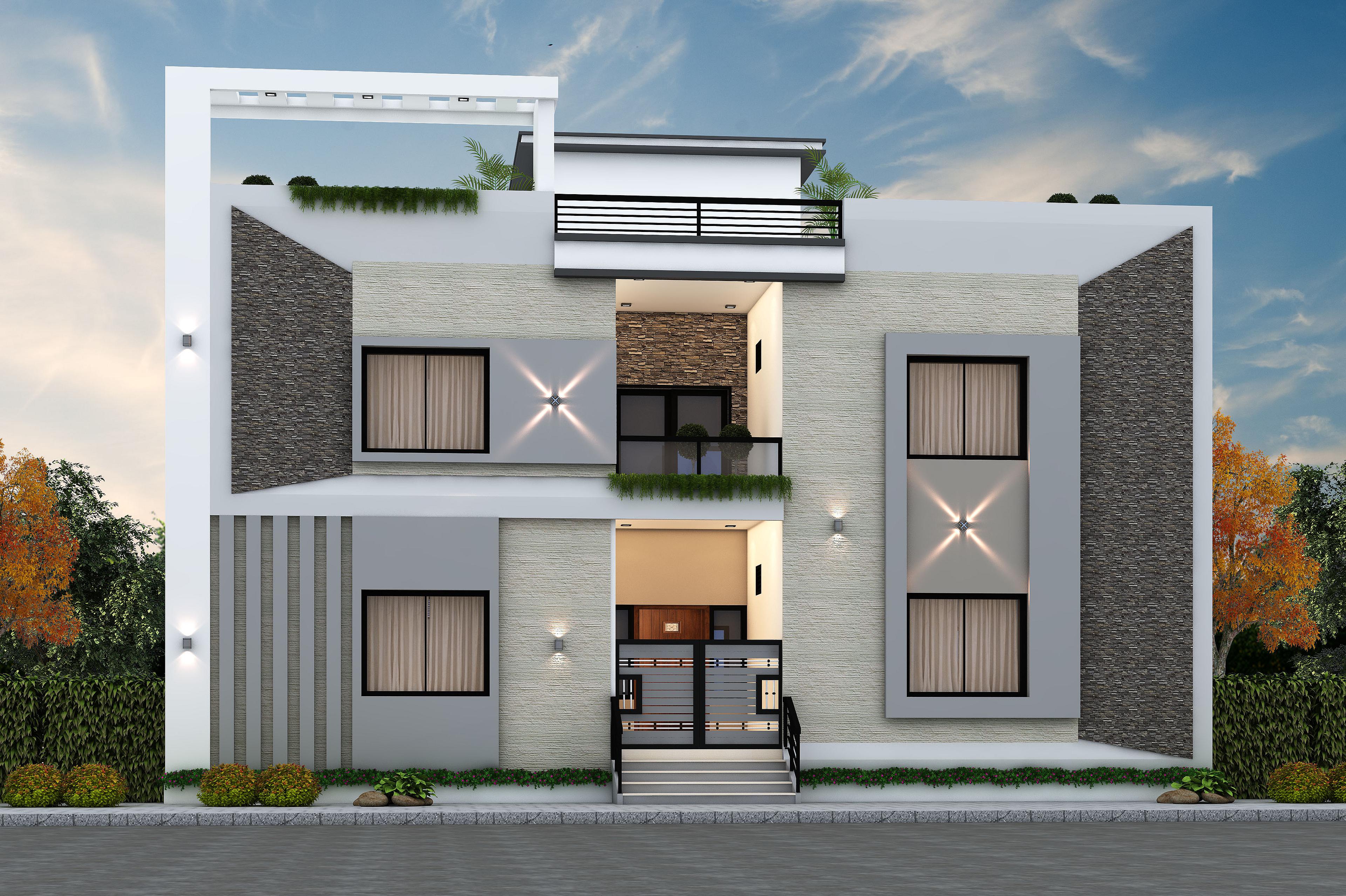 50X40 House Plan- 2000 sq ft Residential House Design at Chapra thumbnail 1 — Project ID 7052