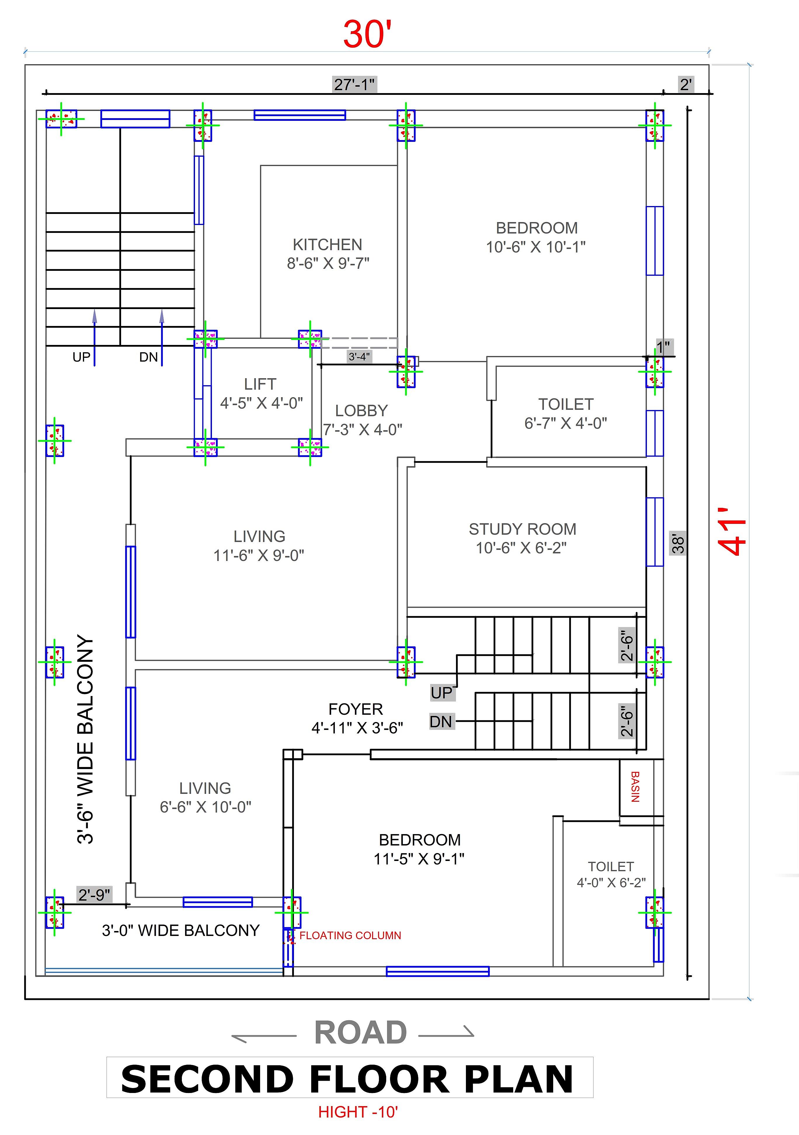 30X40 Rental House with Shop Plan- 1200 sq ft Residential Cum Commercial House Design at Hyderabad thumbnail 2 — Project ID 7071