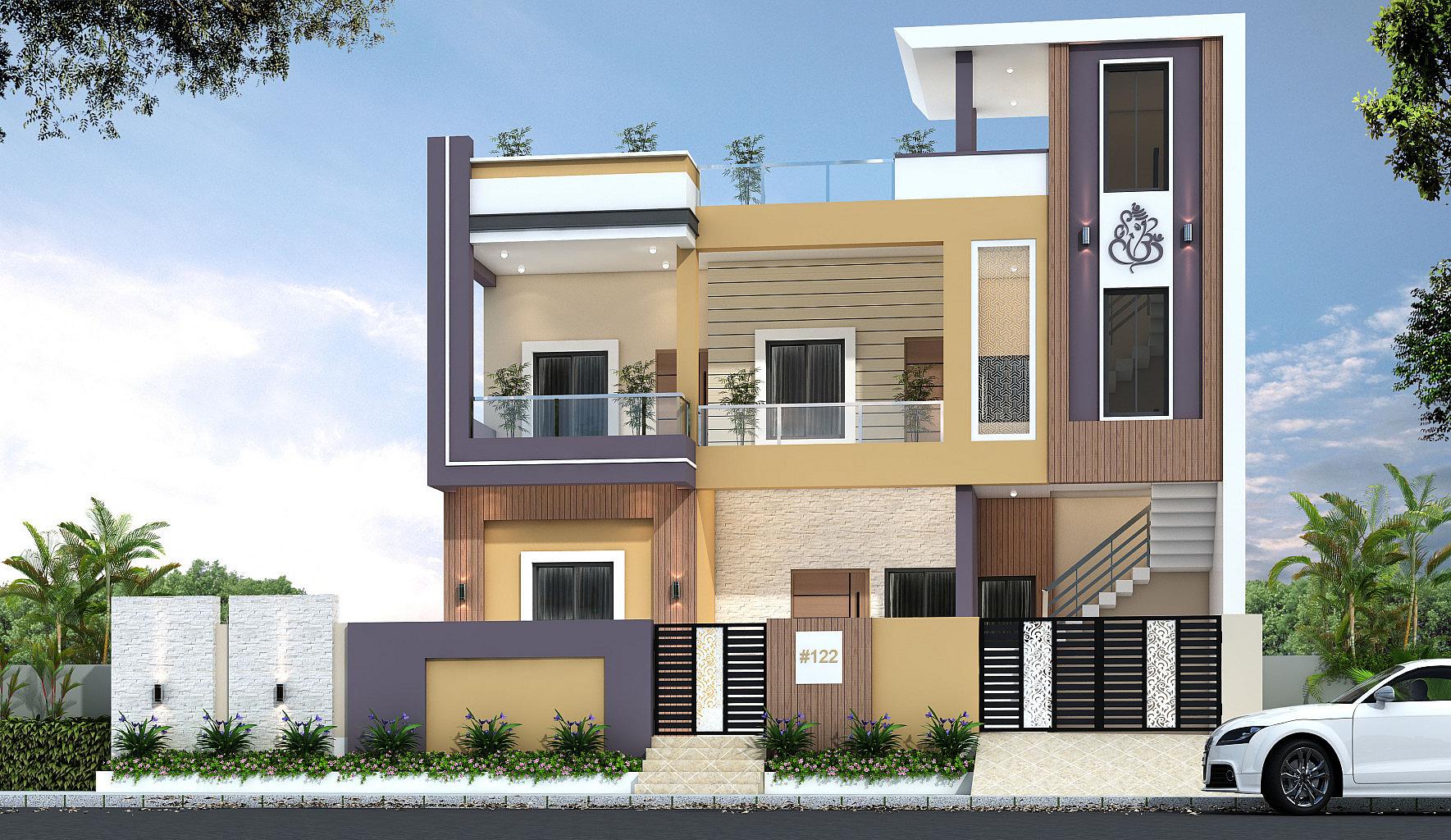 40X50 House plan- 2000 sqft Residential house design At Nagpur thumbnail 1 — Project ID 7075