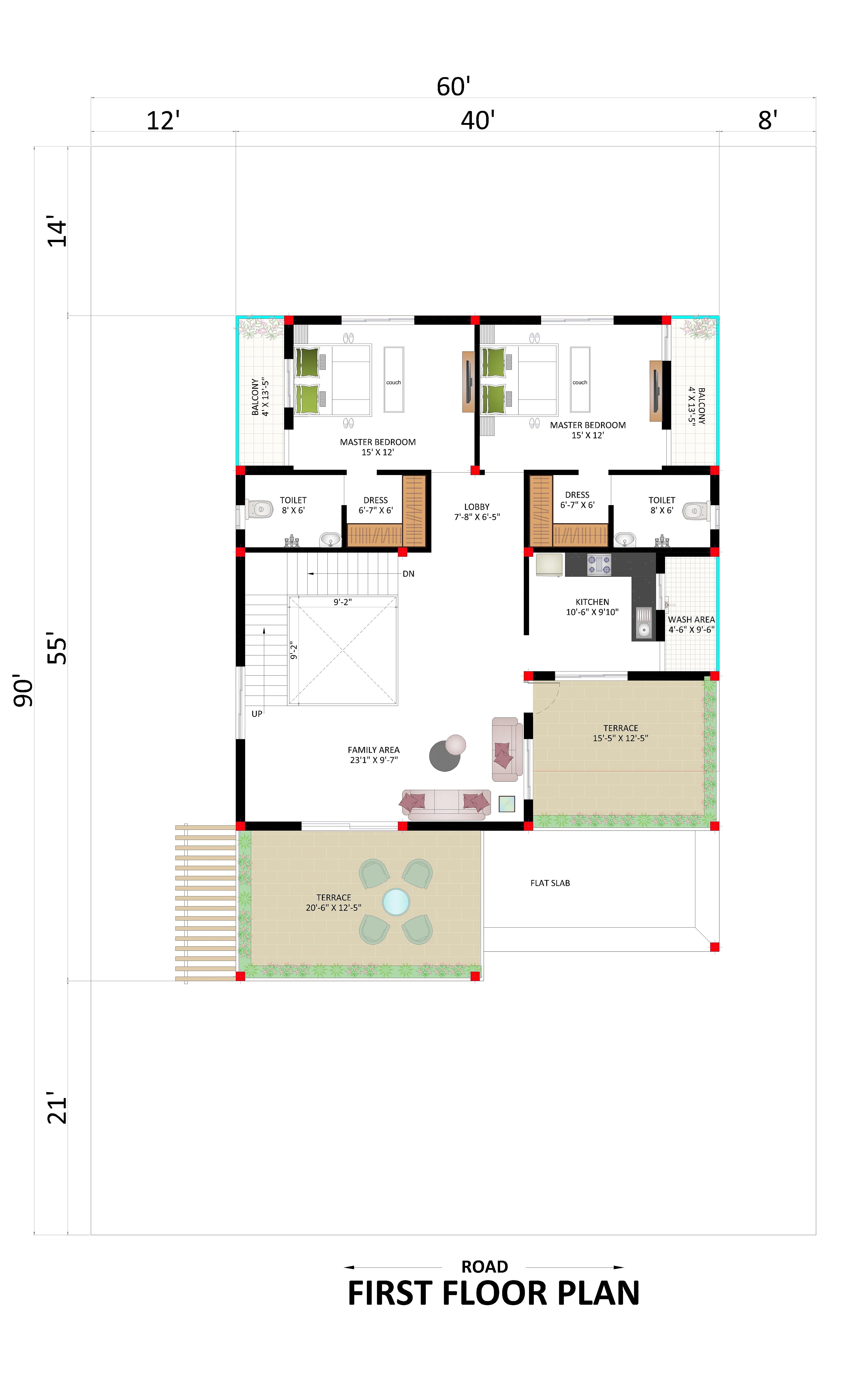60X90 House Plan- 5400 sq ft Residential House Design at Kathua [J&K]