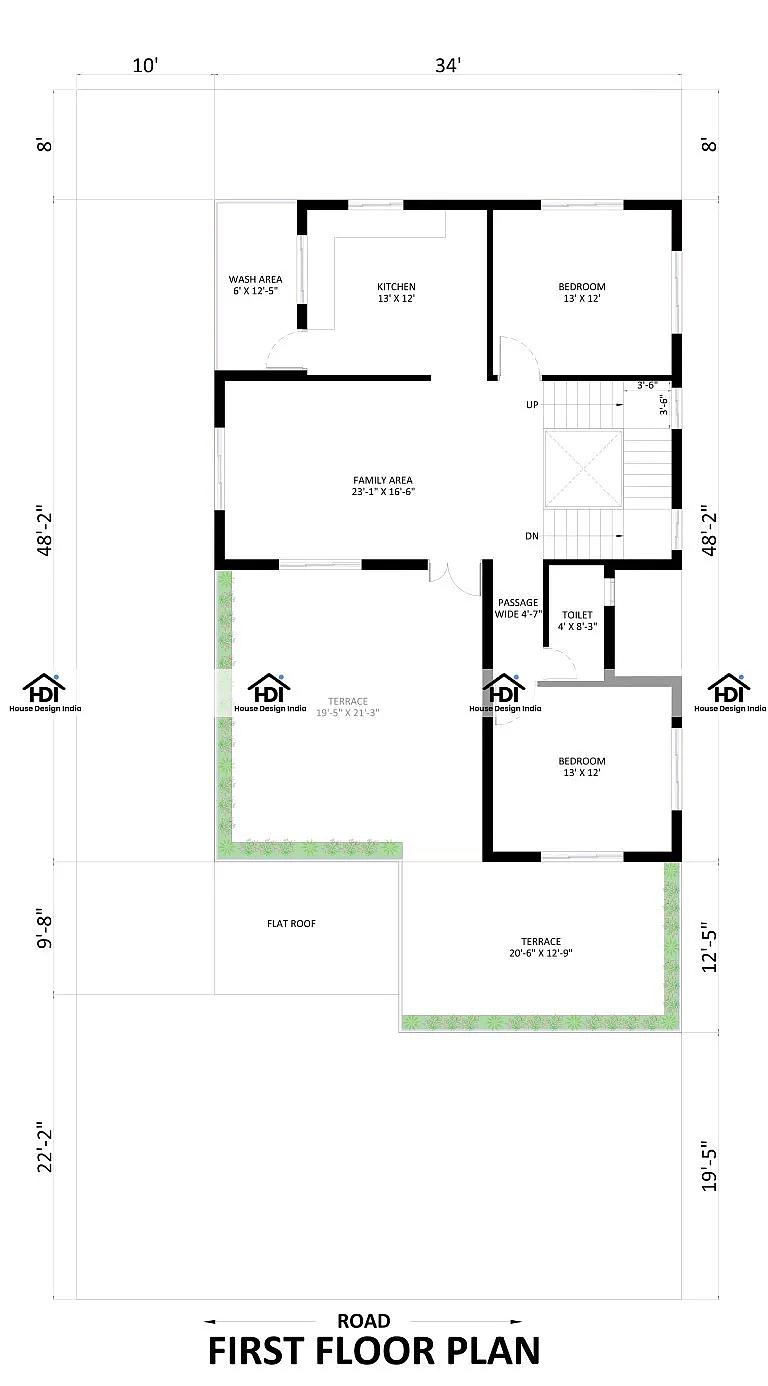 45X80 House Plan- 3600 sq ft Residential House Design at Hisar thumbnail 2 — Project ID 7080