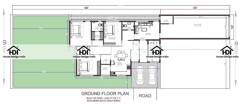 100X50 House With Shop Plan- 5000 sq ft Residential Cum Commercial House Design at Bisalpur — photo 1 — Project ID 7086