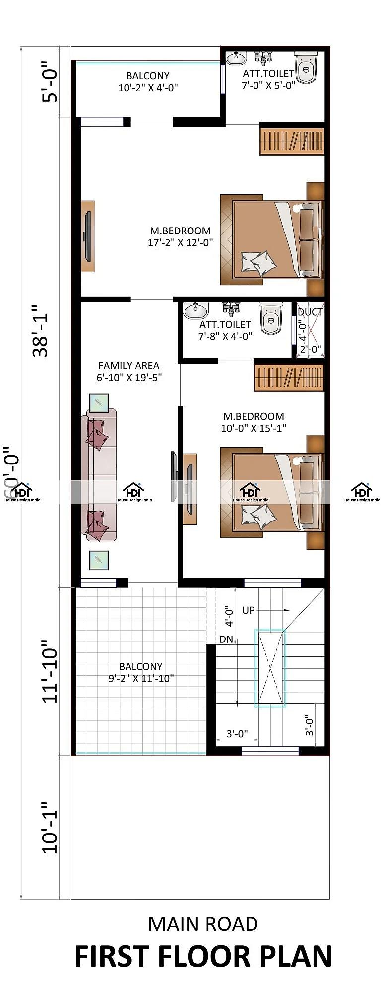 18X60 House Plan- 1080 sq ft Residential House Design at Bhopal [MP} thumbnail 2 — Project ID 7091