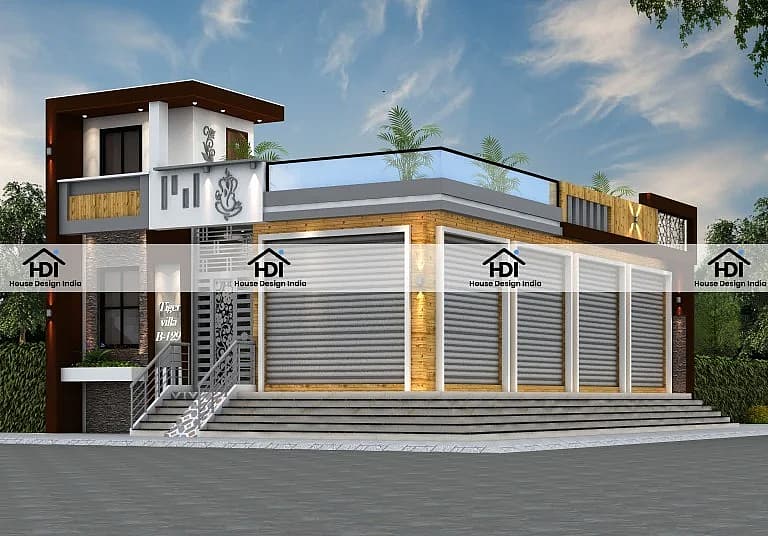 30X45 Shopping Complex With Residential House Plan- 1350 sq ft Residential Cum Commercial House Design at Jodhpur [RJ]