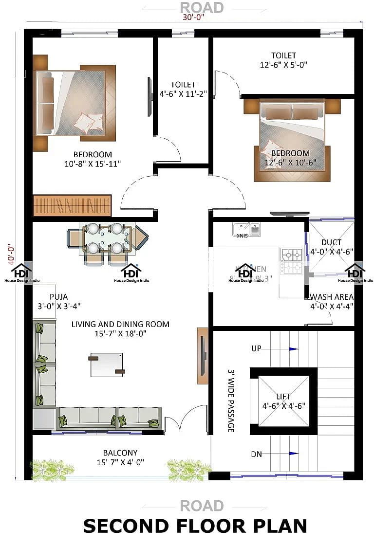 30X40 House With Shop Plan- 1200 sq ft Residential Cum Commercial House Design At Lalitpur thumbnail 2 — Project ID 7100