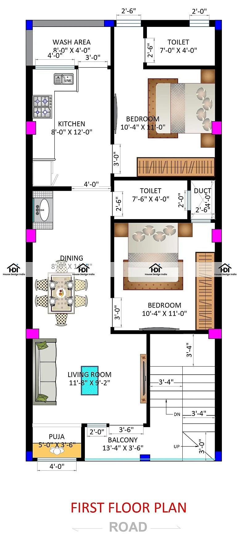 20X45 House With Shop Plan- 900 sq ft Residential Cum Commercial House Design at Raisen thumbnail 2 — Project ID 7110