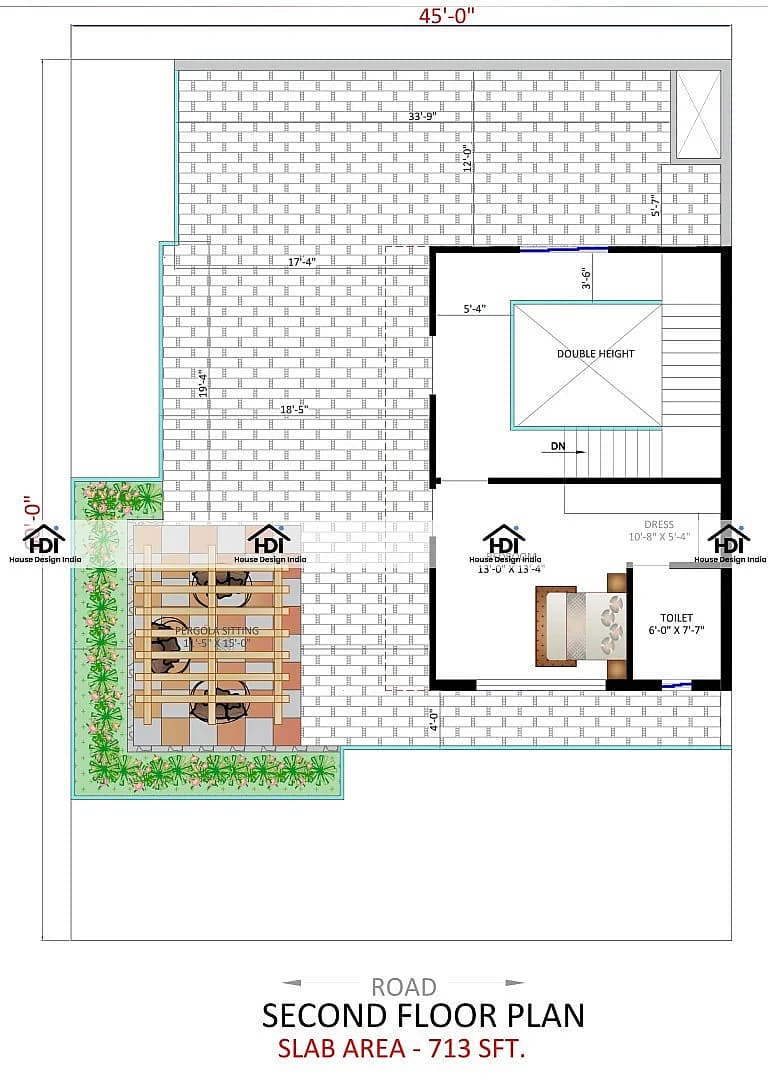 45X60 House Plan- 2700 sq ft Residential House Design at Jammu thumbnail 2 — Project ID 7119