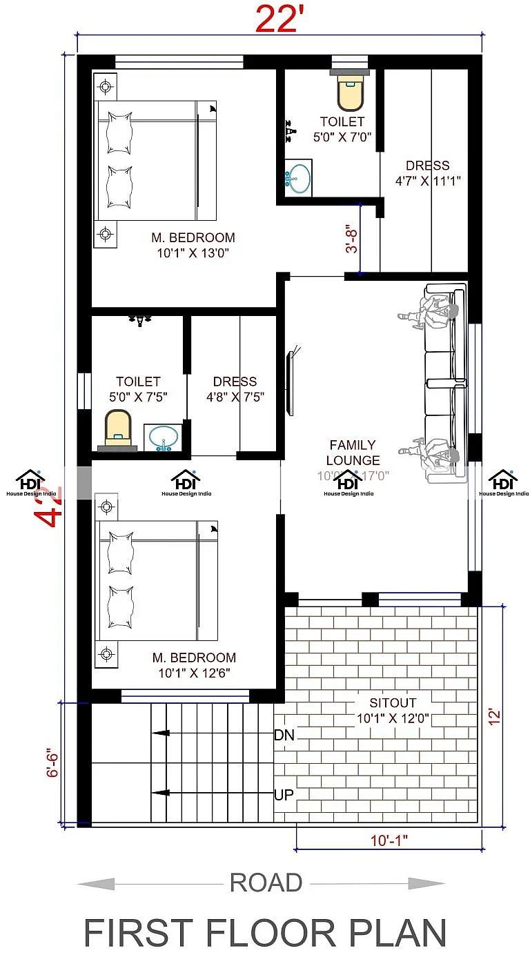 22X42 House Plan- 924 sq ft Residential House Design at Chennai — photo 2 — Project ID 7125