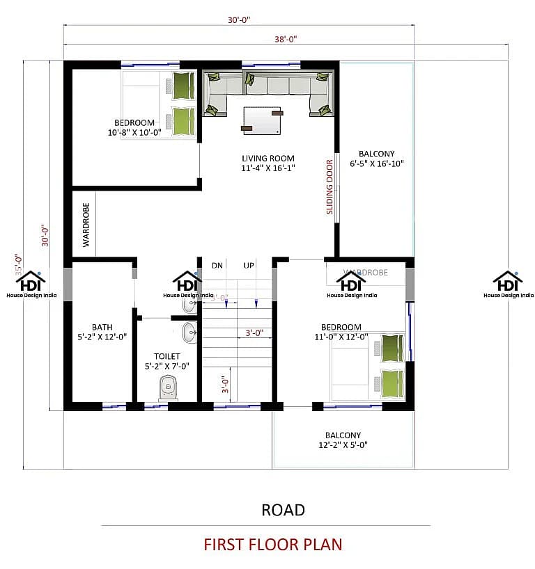 38X35 House Plan- 1330 sq ft Residential House Design at Jabalpur [MP]