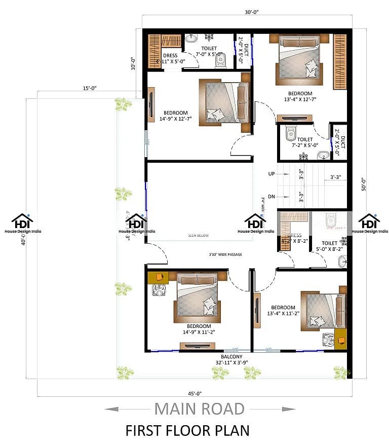 50X45 House plan- 2250 sqft Residential house design At R.udayagiri thumbnail 2 — Project ID 7131