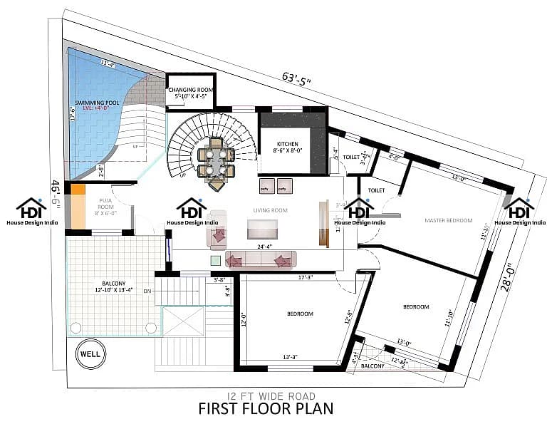 45X50 House Plan- 2250 sq ft Residential House Design at Raniganj thumbnail 2 — Project ID 7139