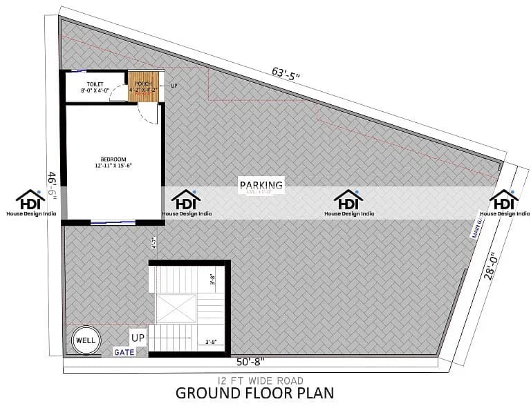 45X50 House Plan- 2250 sq ft Residential House Design at Raniganj thumbnail 3 — Project ID 7139