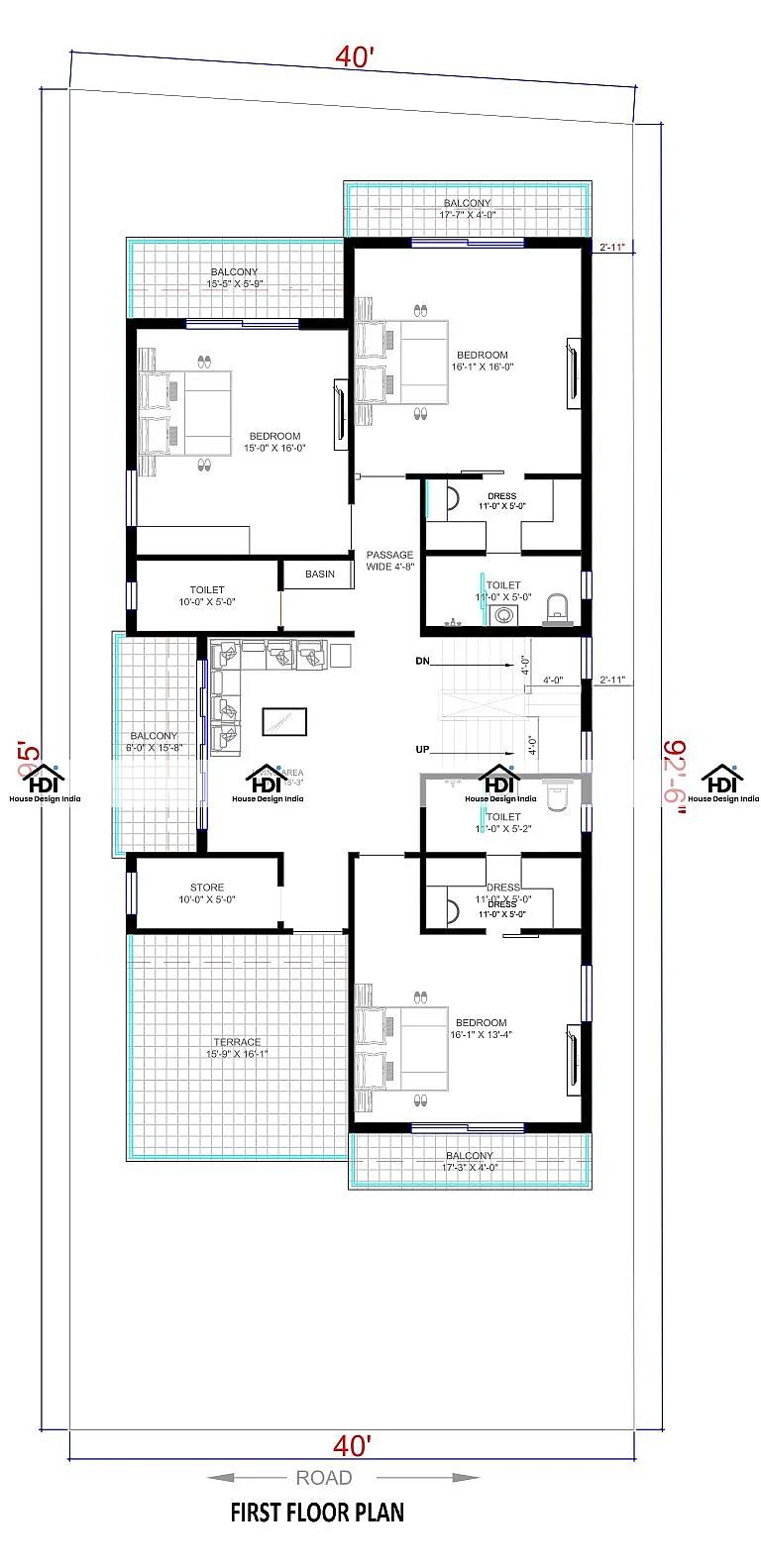 40X95 House Plan- 3800 sq ft Residential House Design at Dehradun thumbnail 2 — Project ID 7148