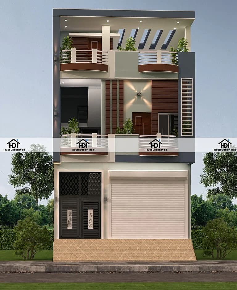 20X50 Commercial Hall With Residential House Plan- 1000 sq ft Residential Cum Commercial House Design At Bhopal [MP]