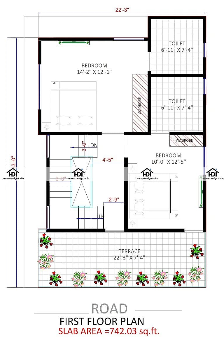 20X35 House Plan- 700 sq ft Residential House Design At Indore