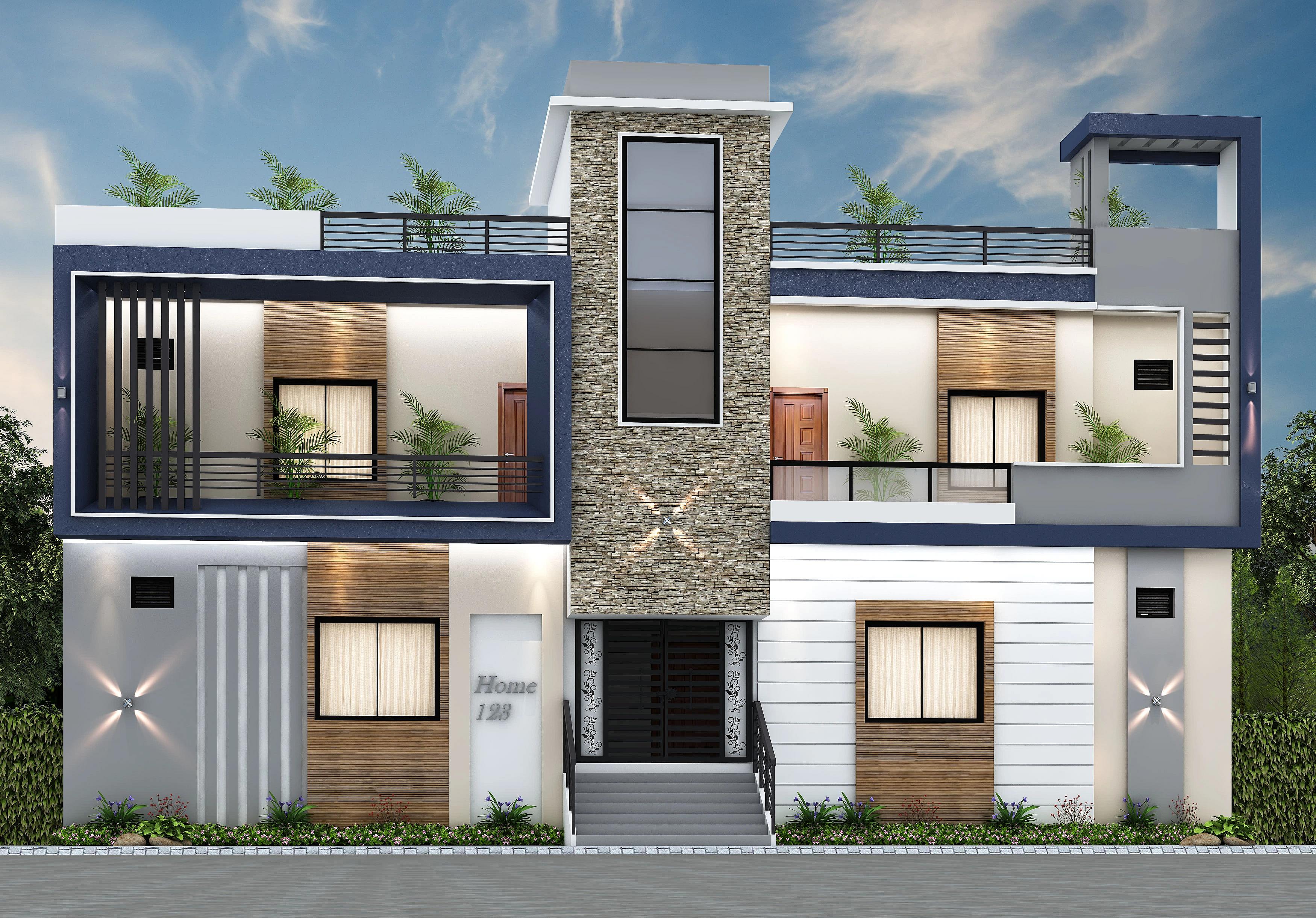 53X32 Residential House with Rental House Plan- 1696 sq ft Residential Cum Commercial House Design at Varanasi [UP]
