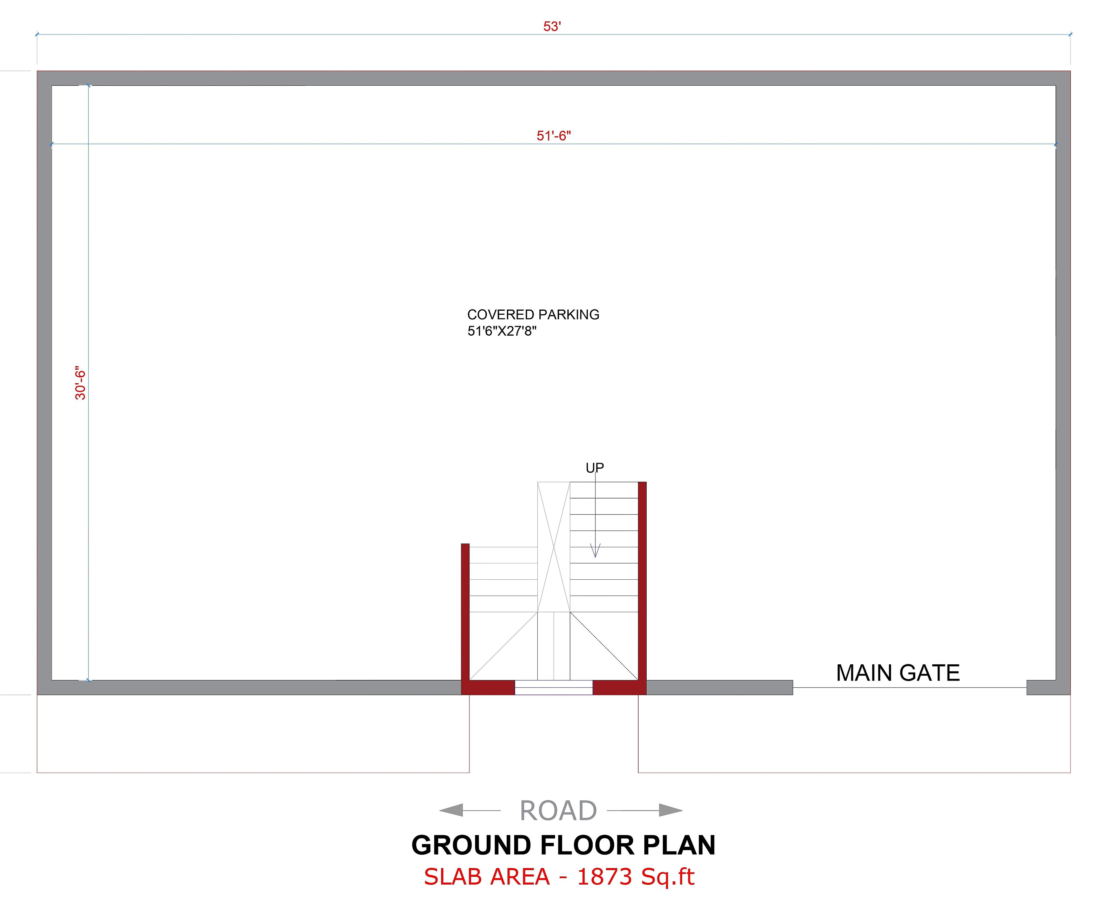 53X32 Residential House with Rental House Plan- 1696 sq ft Residential Cum Commercial House Design at Varanasi thumbnail 4 — Project ID 7171