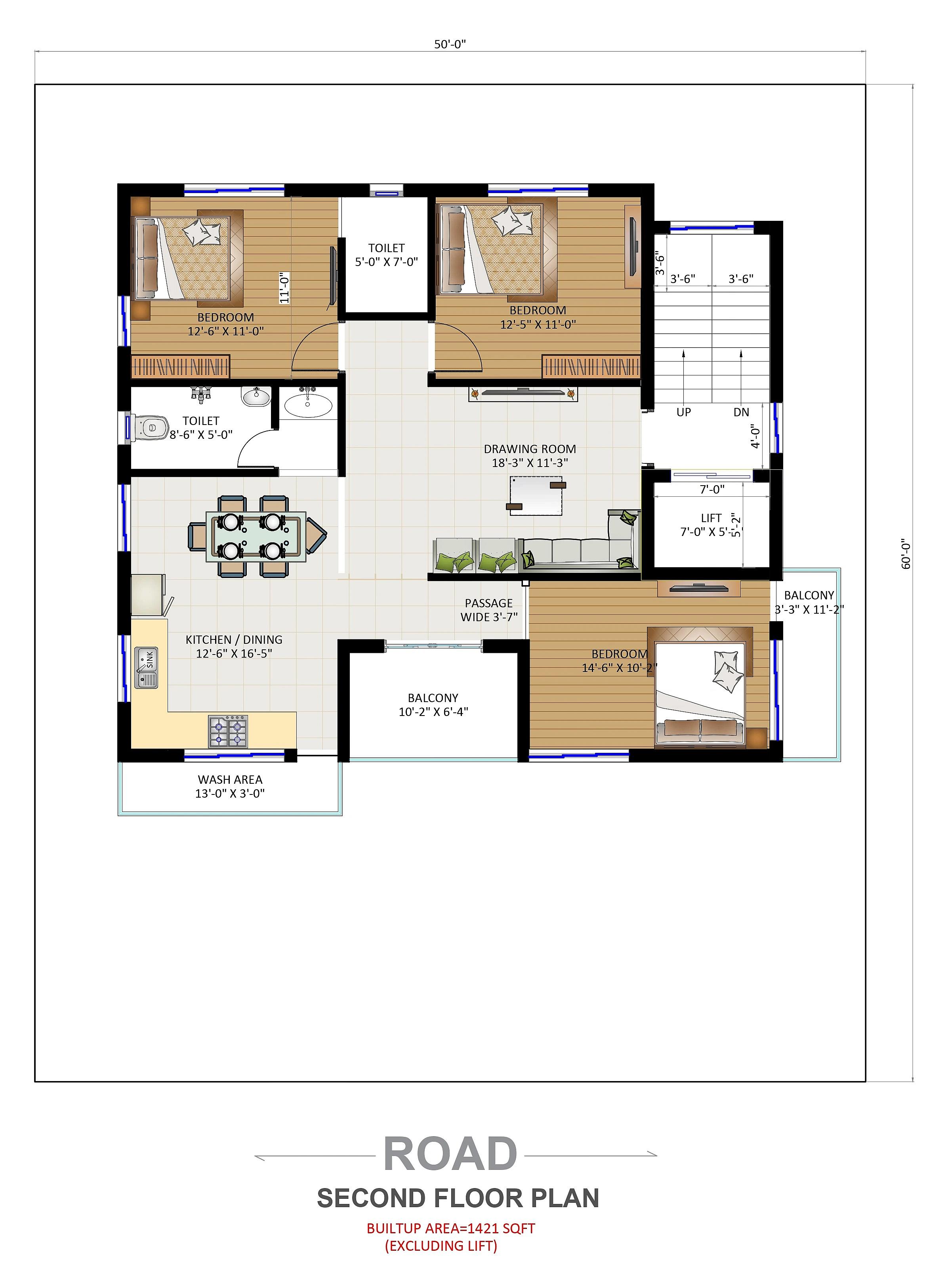50X60 House With Office Plan- 3000 sq ft Residential Cum Commercial House Design at Pune thumbnail 4 — Project ID 7175