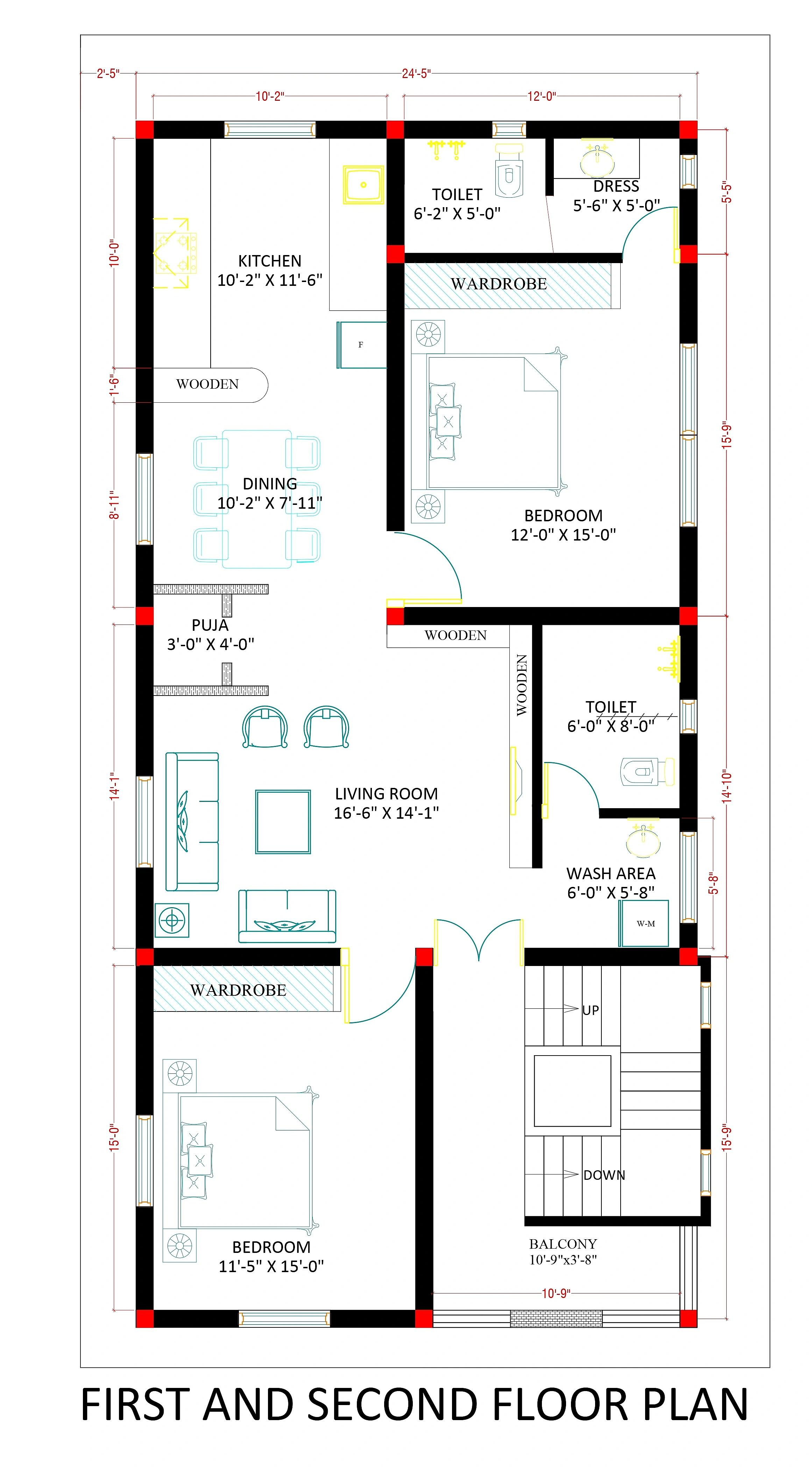 30X60 House Plan- 1800 sq ft Residential Cum Commercial House Design at Bhubaneswar thumbnail 2 — Project ID 7182