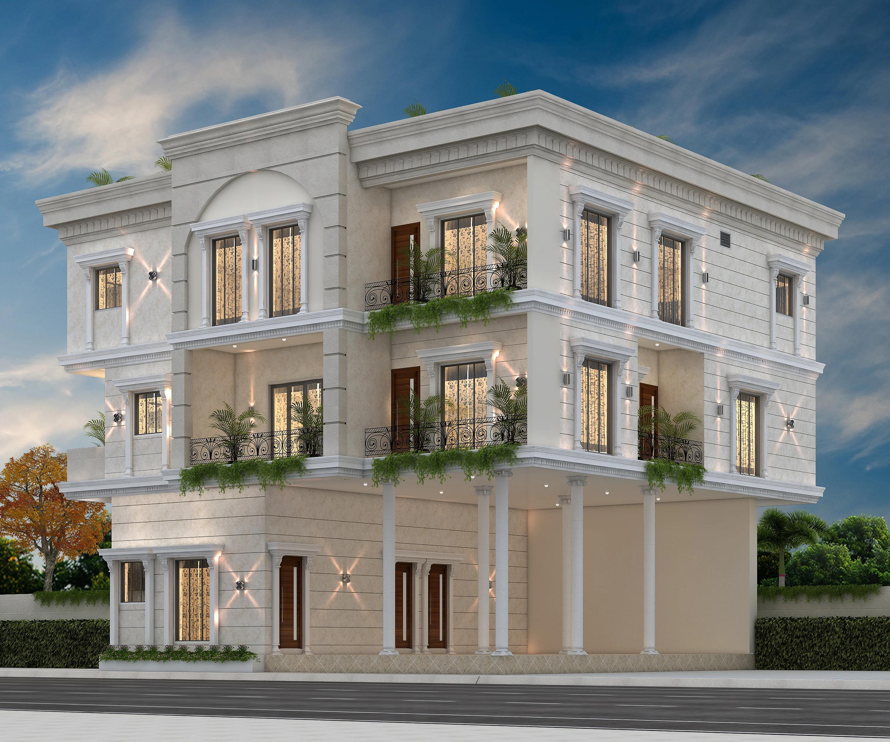 65X56 Rental House with Office plan- 3640 sq ft Residential Cum Commercial House Design at Guwahati [AS]