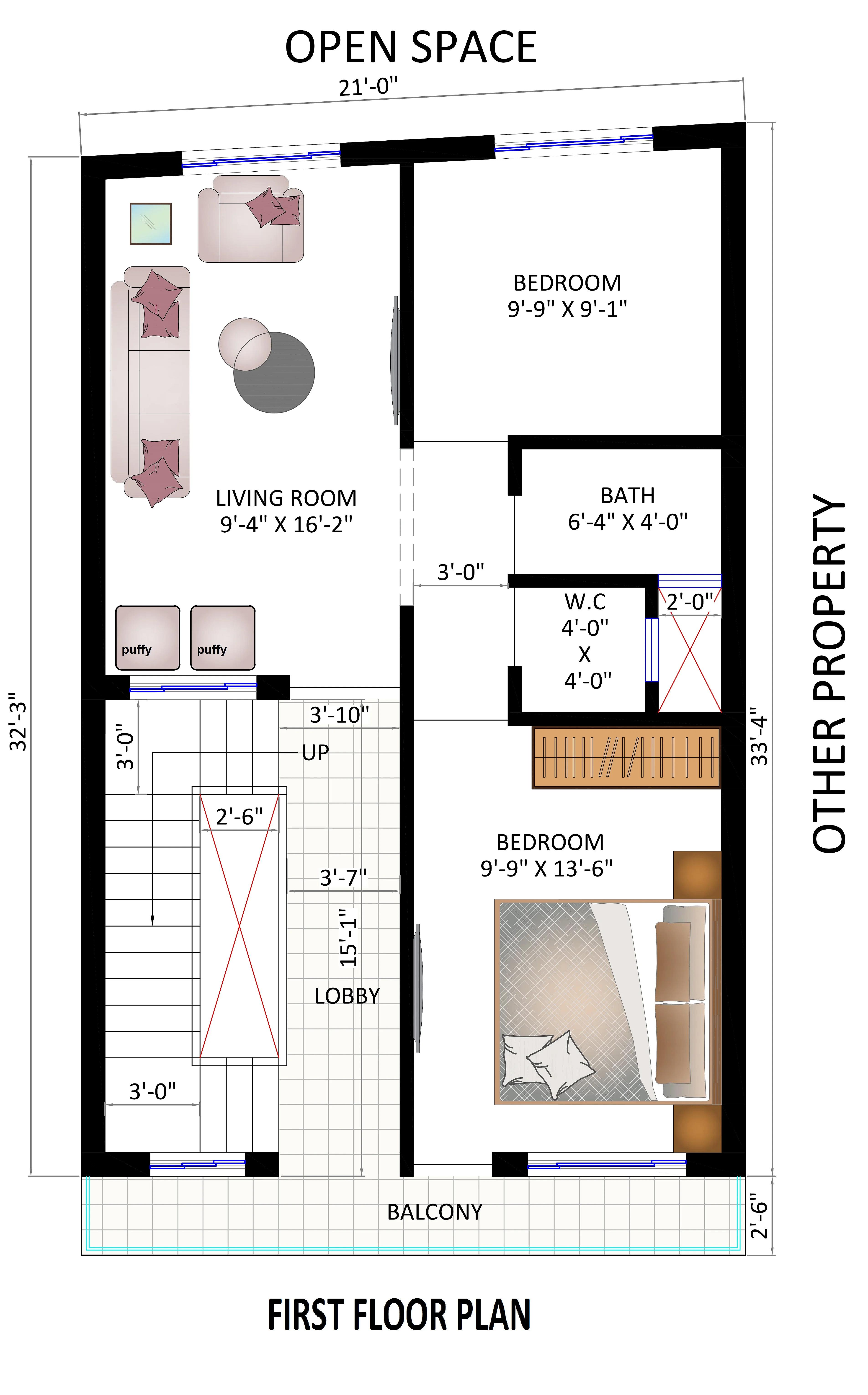 20X34 House Plan- 680 sq ft Residential House Design at Ghaziabad thumbnail 2 — Project ID 7189