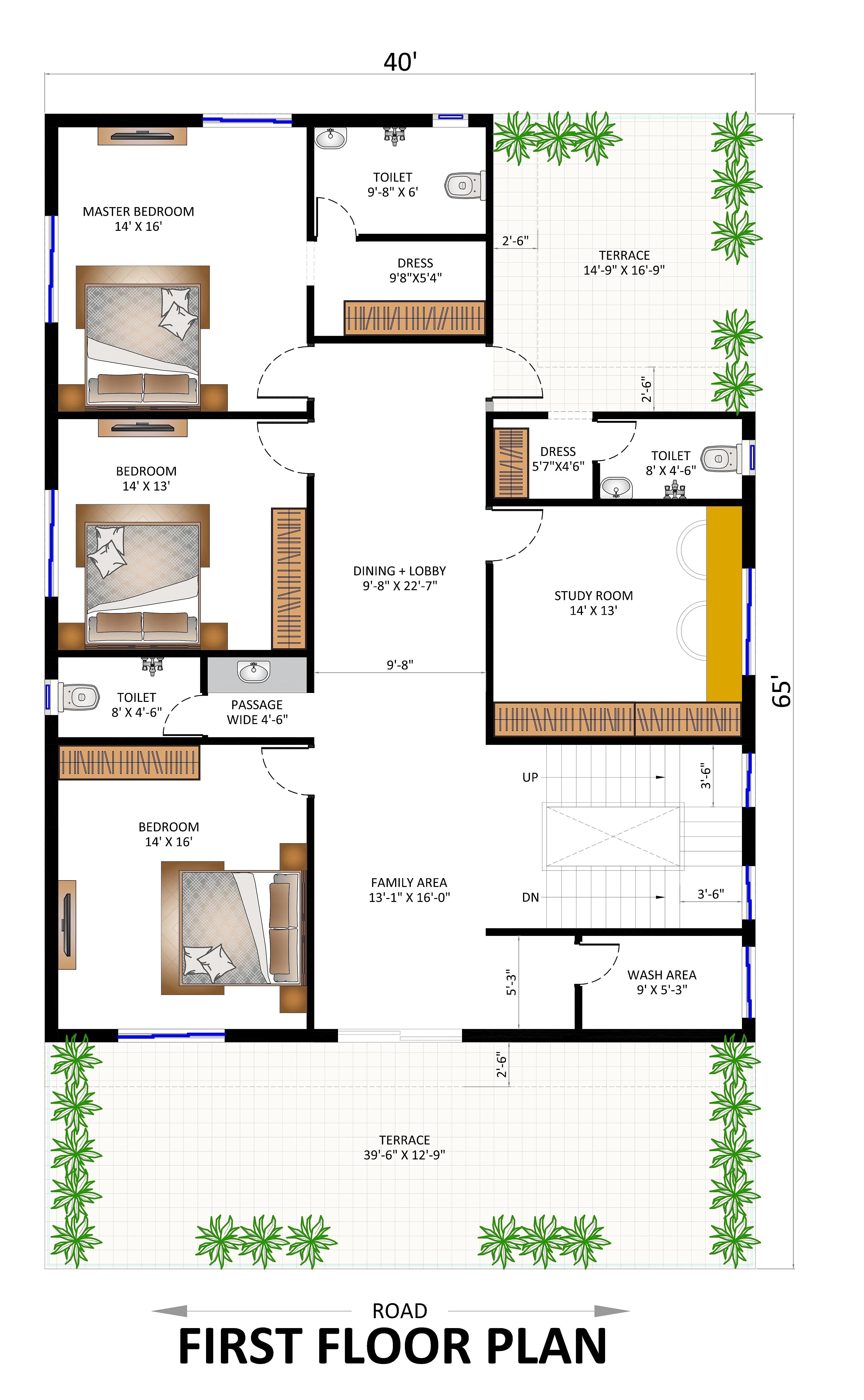 40X65 House With Office Plan- 2600 sq ft Residential Cum Commercial House Design at Sultanpur thumbnail 2 — Project ID 7193