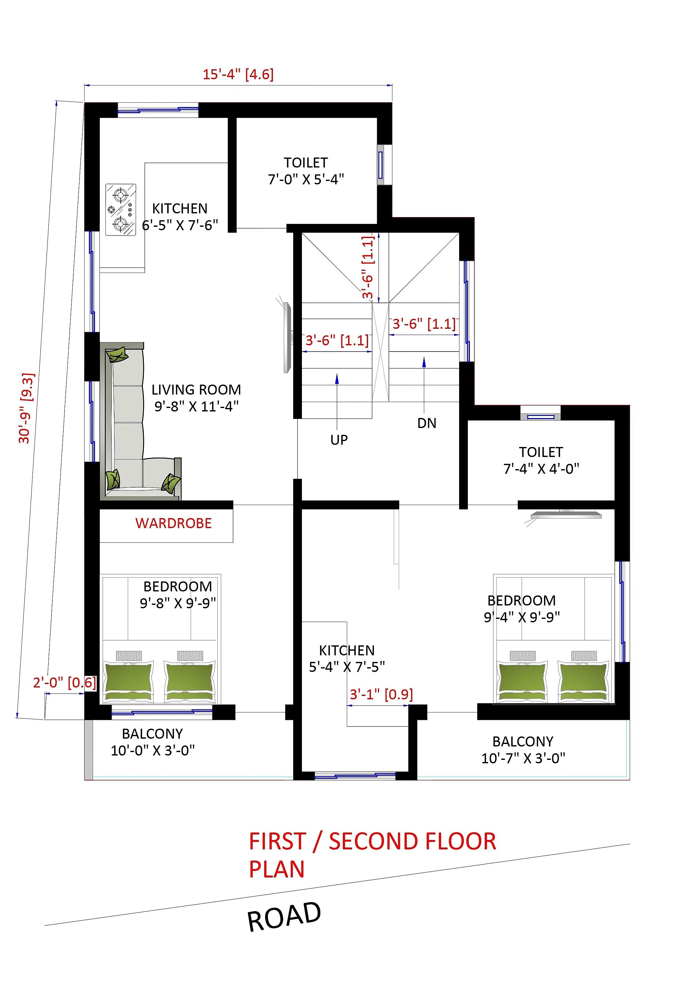 25X30 House With Shop Plan- 750 sqft Residential Cum Commercial House Design at Palampur thumbnail 2 — Project ID 7200