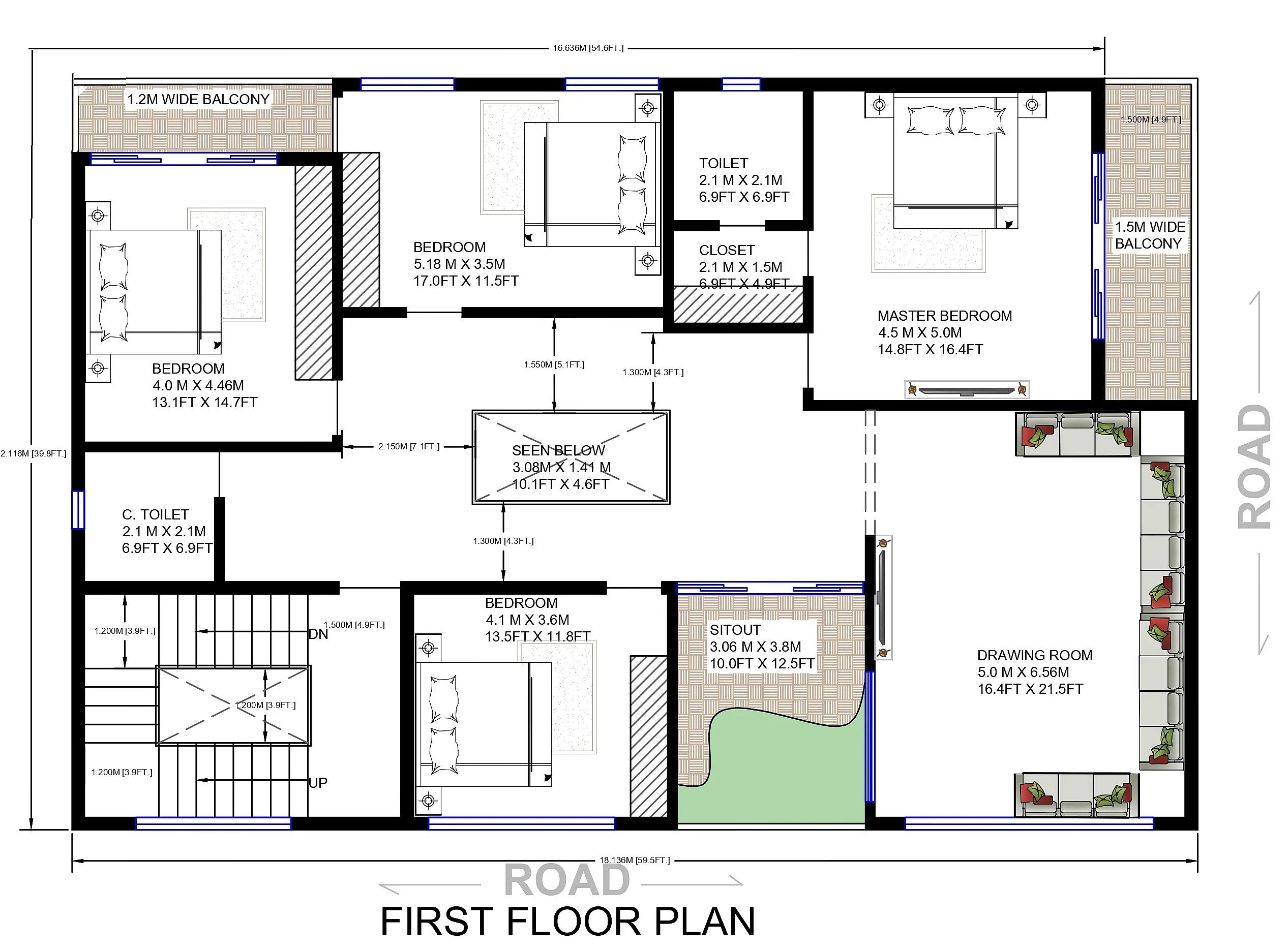 70X90 House With Office Plan- 6300 sq ft Residential Cum Commercial House Design at Indore thumbnail 3 — Project ID 7217