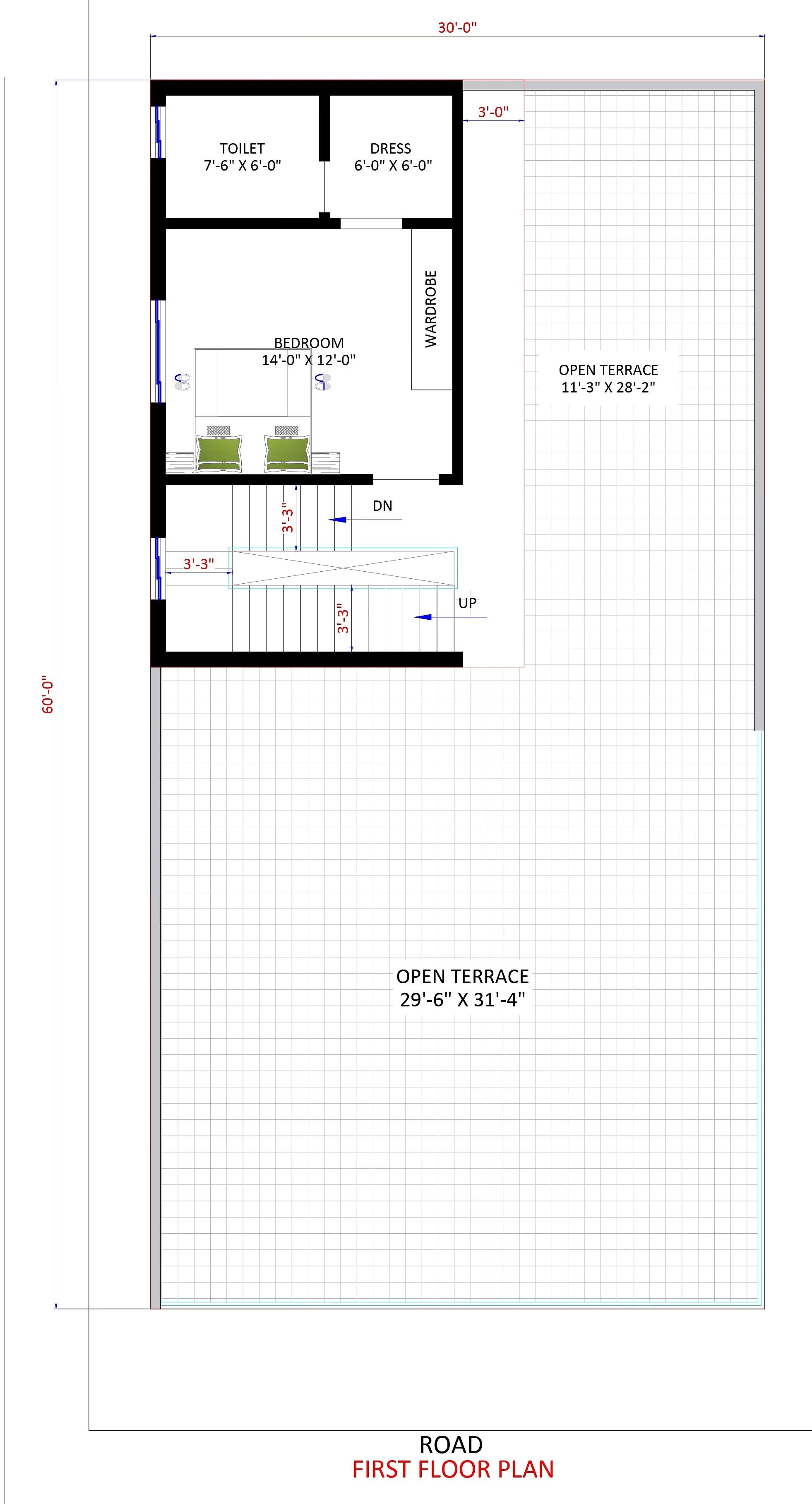 30X60 House Plan- 1800 sq ft Residential House Design at Ghaziabad thumbnail 2 — Project ID 7229