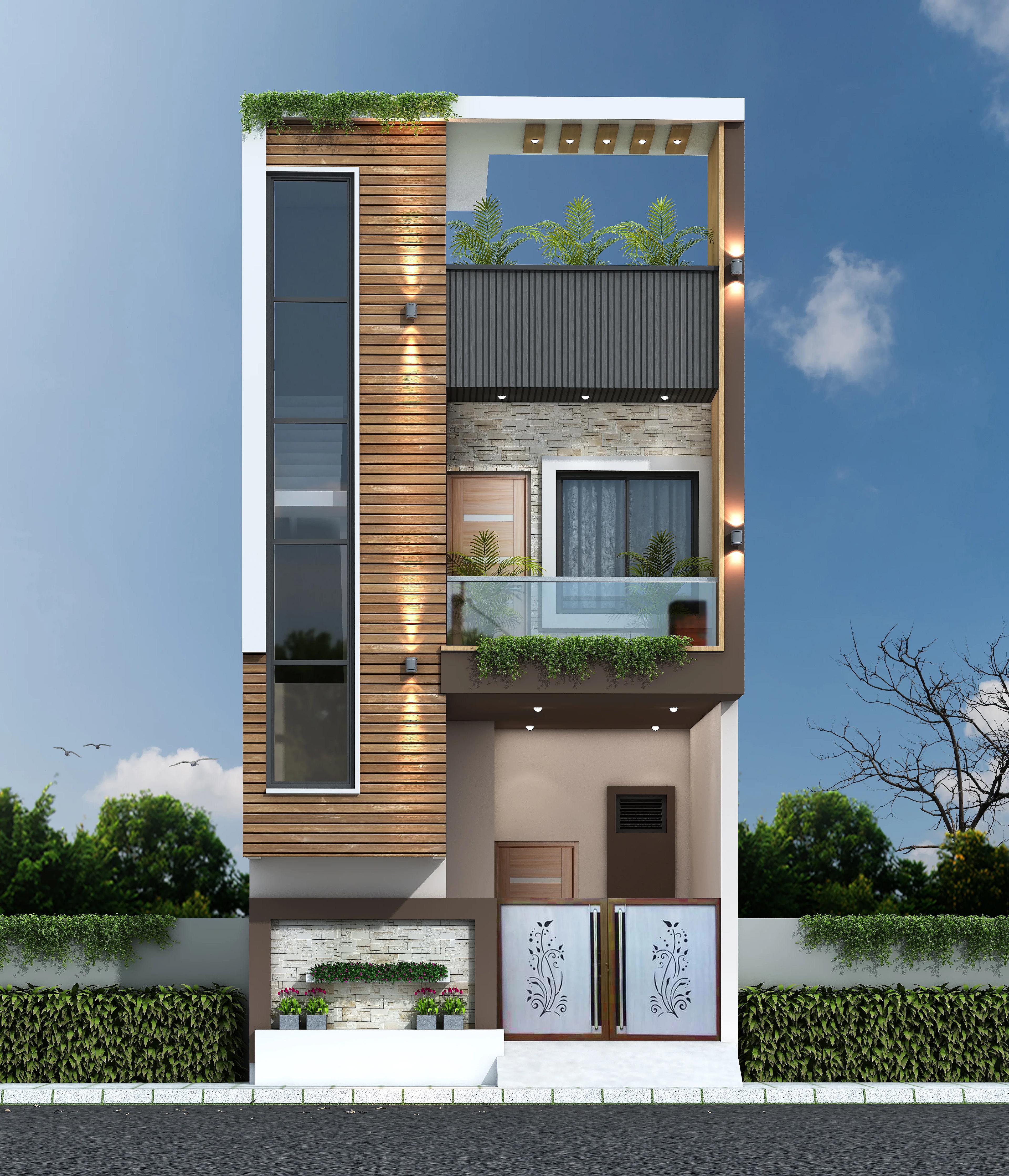 17X35 House Plan- 595 sq ft Residential House Design at NewDelhi