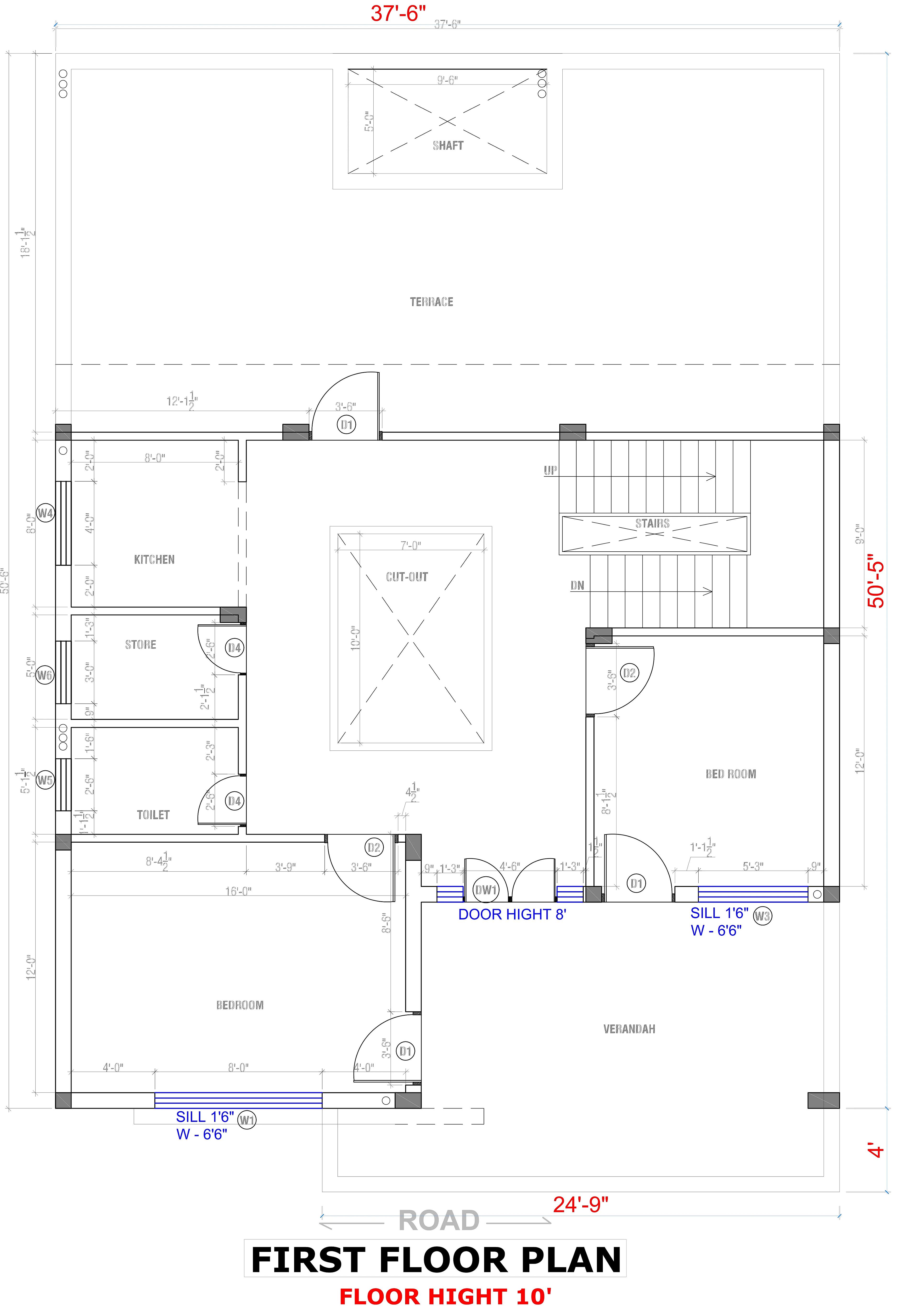 38X50 House Plan- 1900 sq ft Residential House Design at Faridabad thumbnail 2 — Project ID 7243