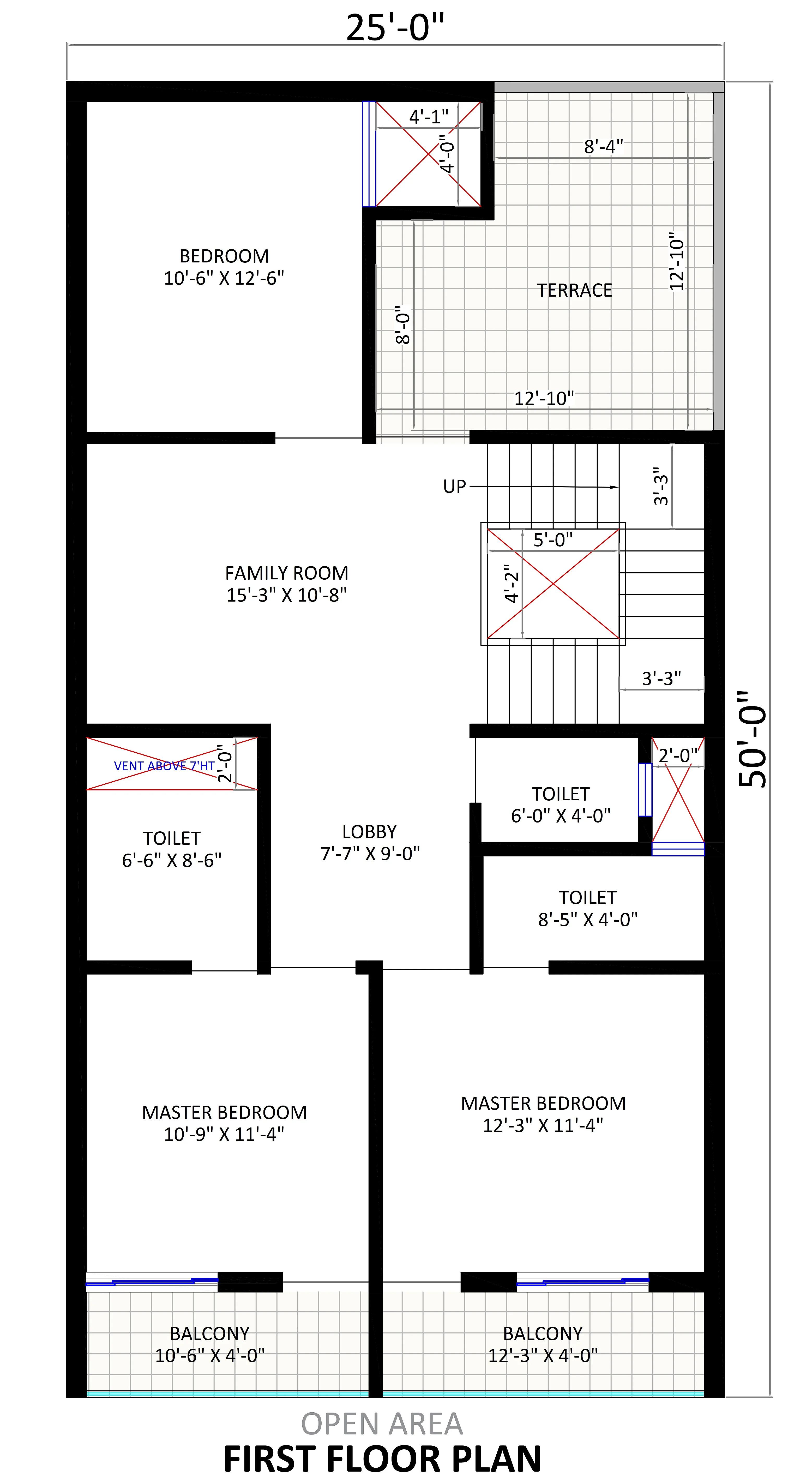 25X50 House Plan- 1250 sq ft Residential House Design at Raigarh thumbnail 2 — Project ID 7250