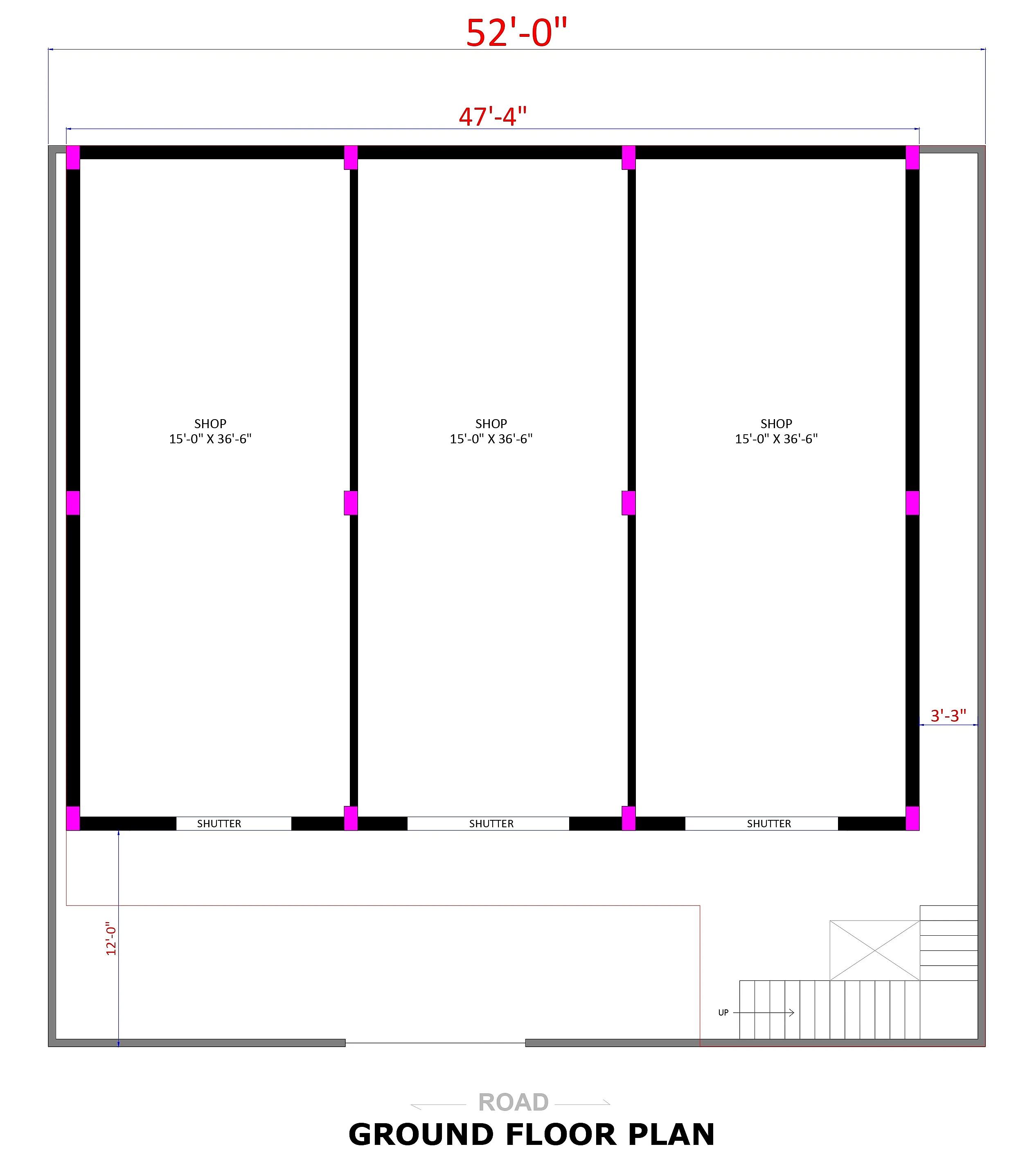 52X50 Shopping Complex with Rental Apartment Plan- 2600 sq ft Residential Cum Commercial House Design at Chikmagalur thumbnail 3 — Project ID 7256